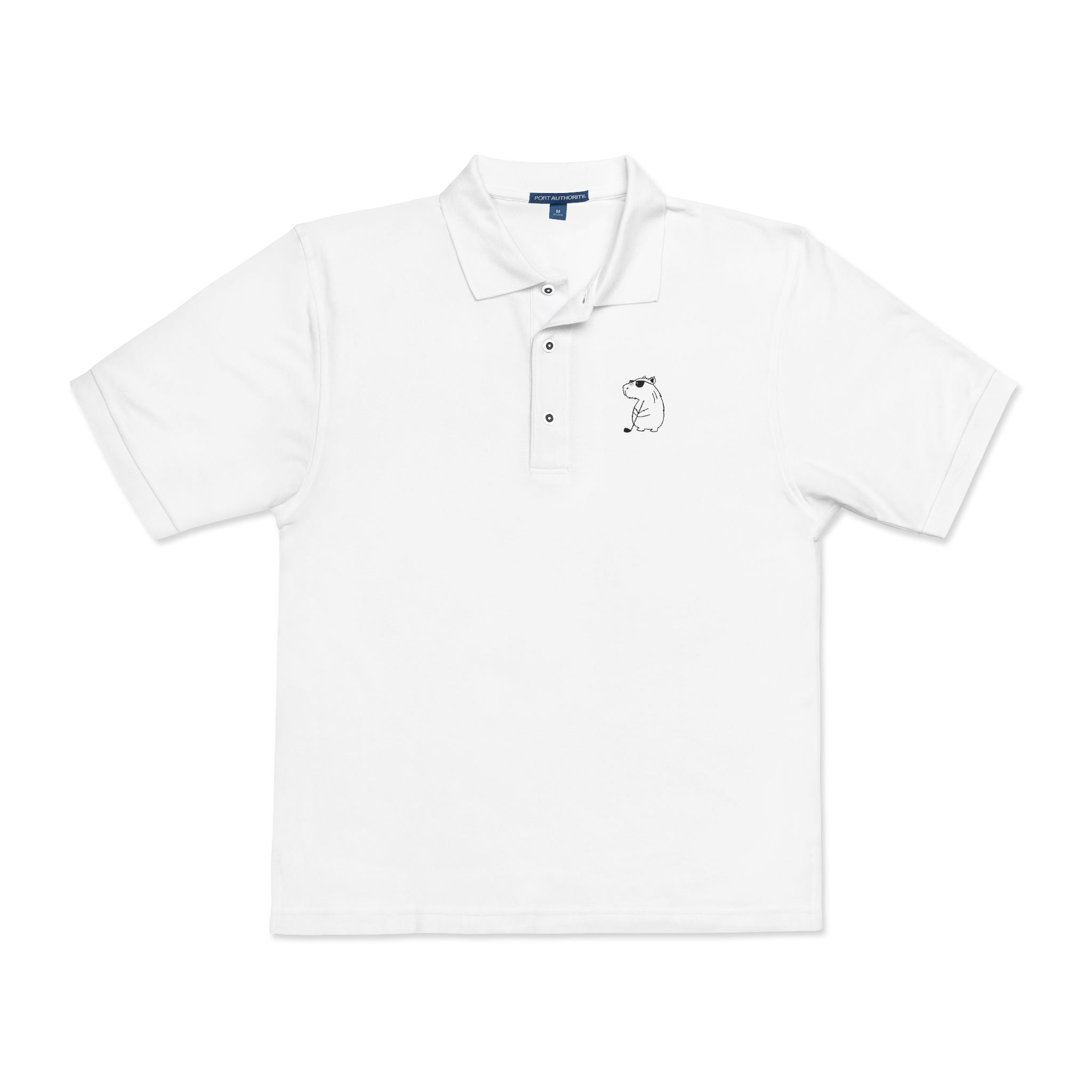 Funny Embroidered Golf Polo with Capybara Design – Golf Lovers Shirt