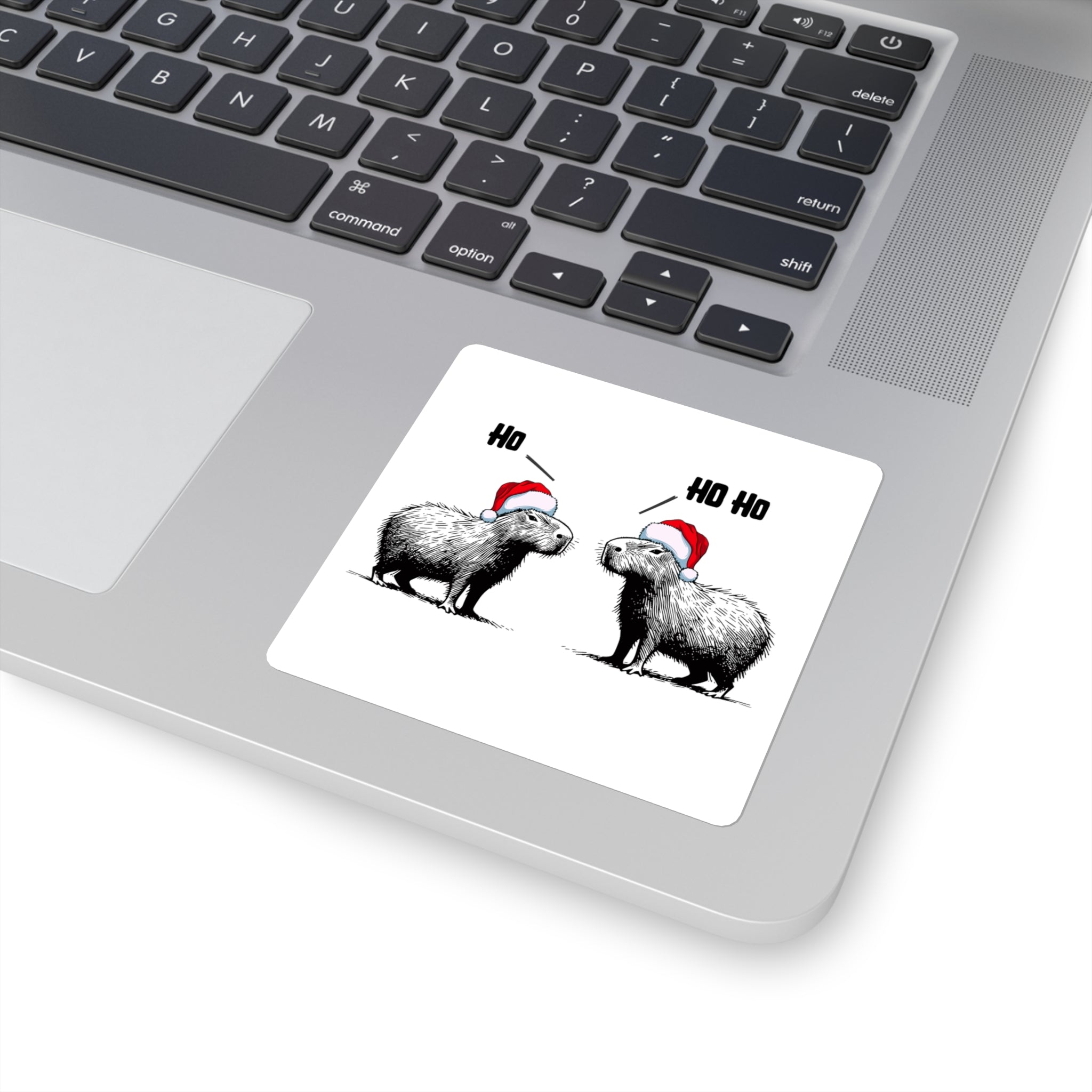 Ho Ho Ho Capybara Christmas Sticker – Funny Holiday Capybara Vinyl Decal