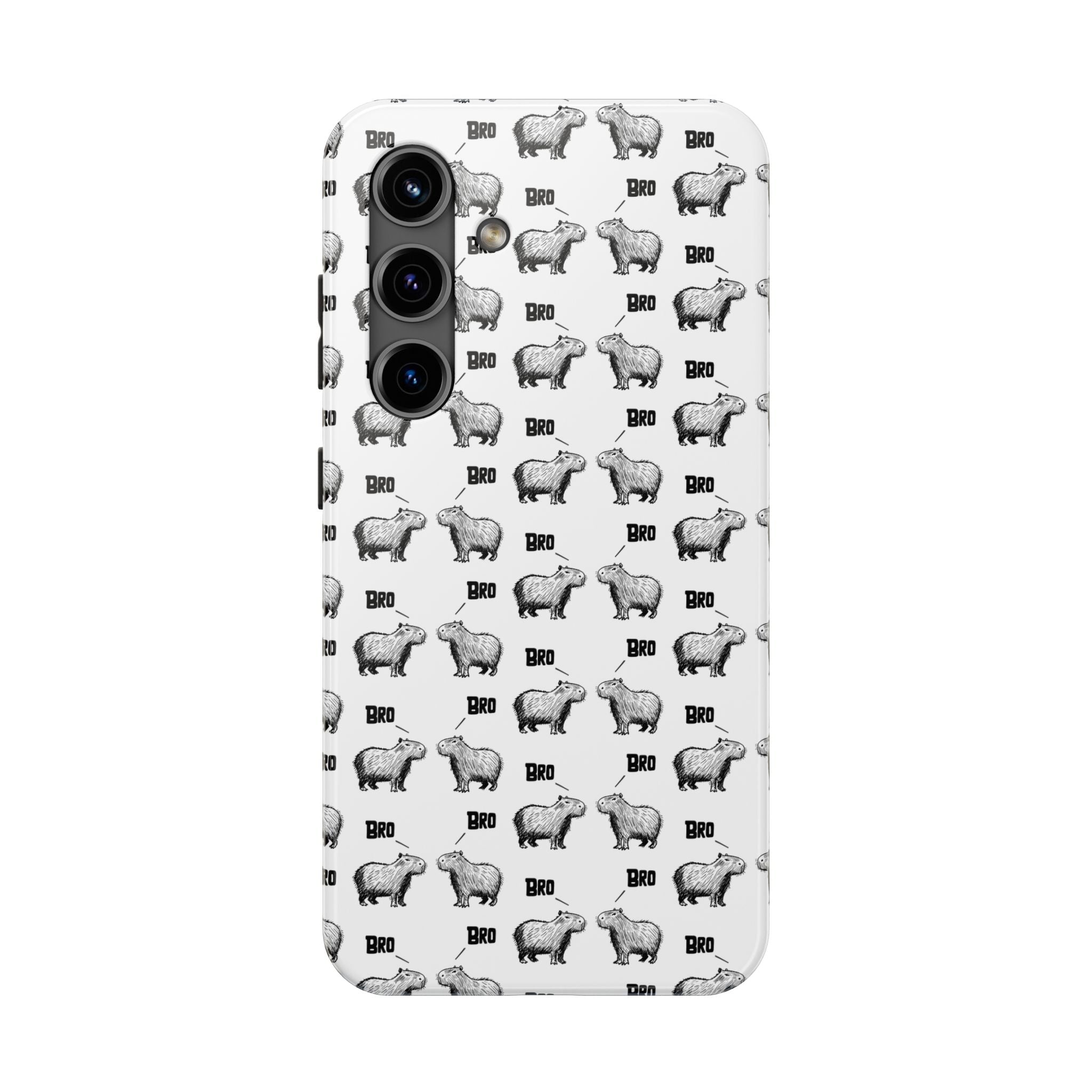 “Bro, Bro" Patterned Funny Capybara Phone Case
