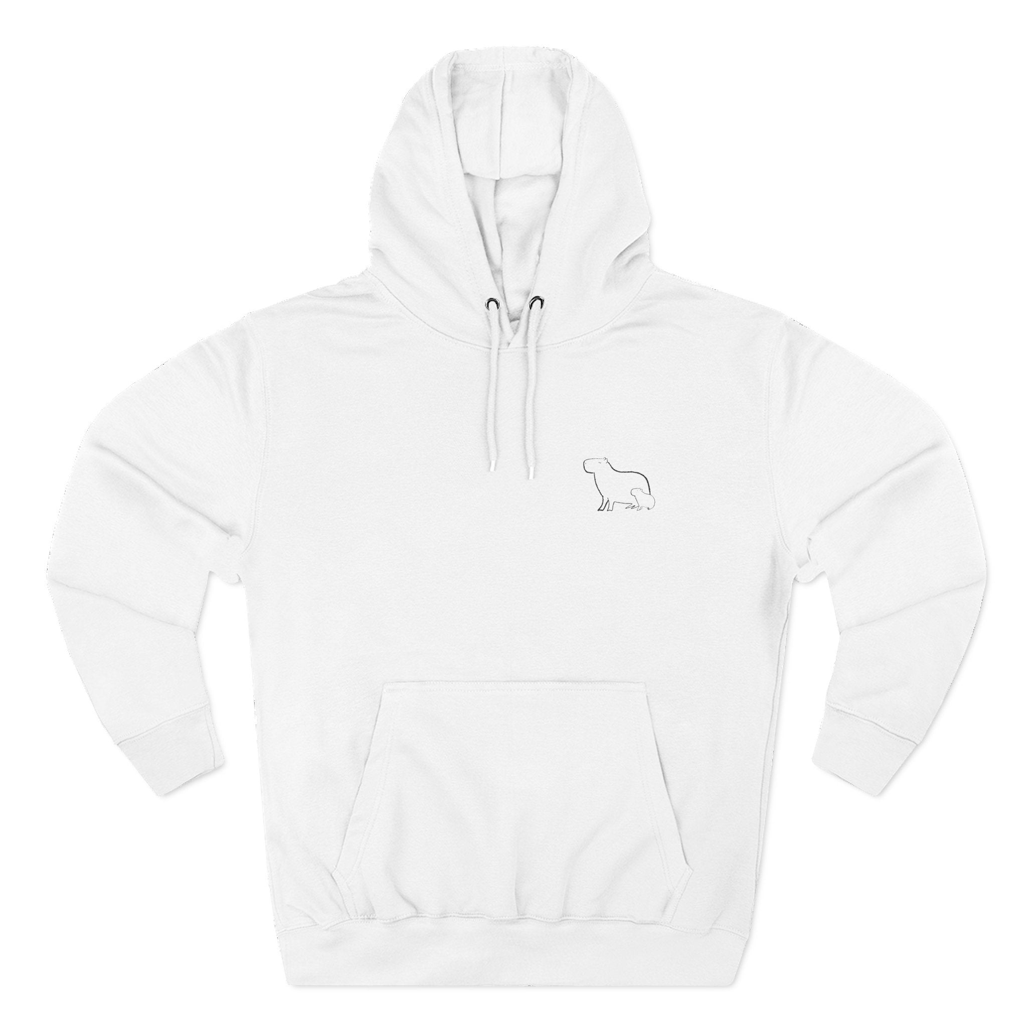 Walking Together Capybara Embroidered Premium Hoodie