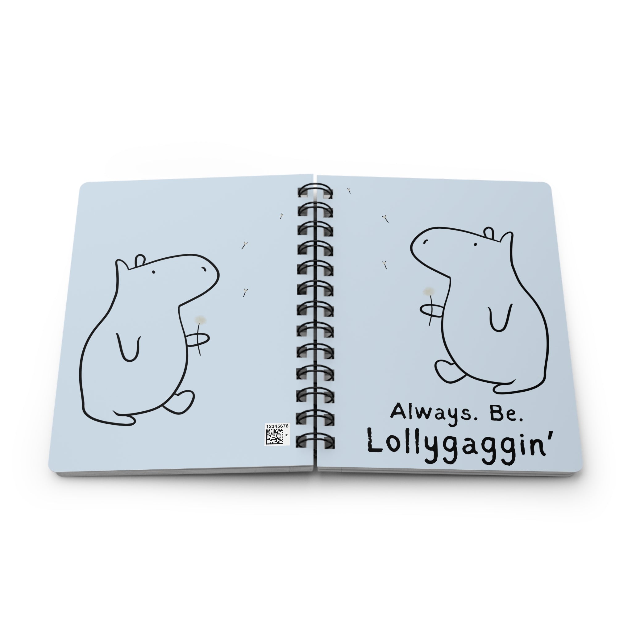 Funny Capybara Notebook – “Always Be Lollygaggin’” Journal | Cute Minimalist Writing Notebook