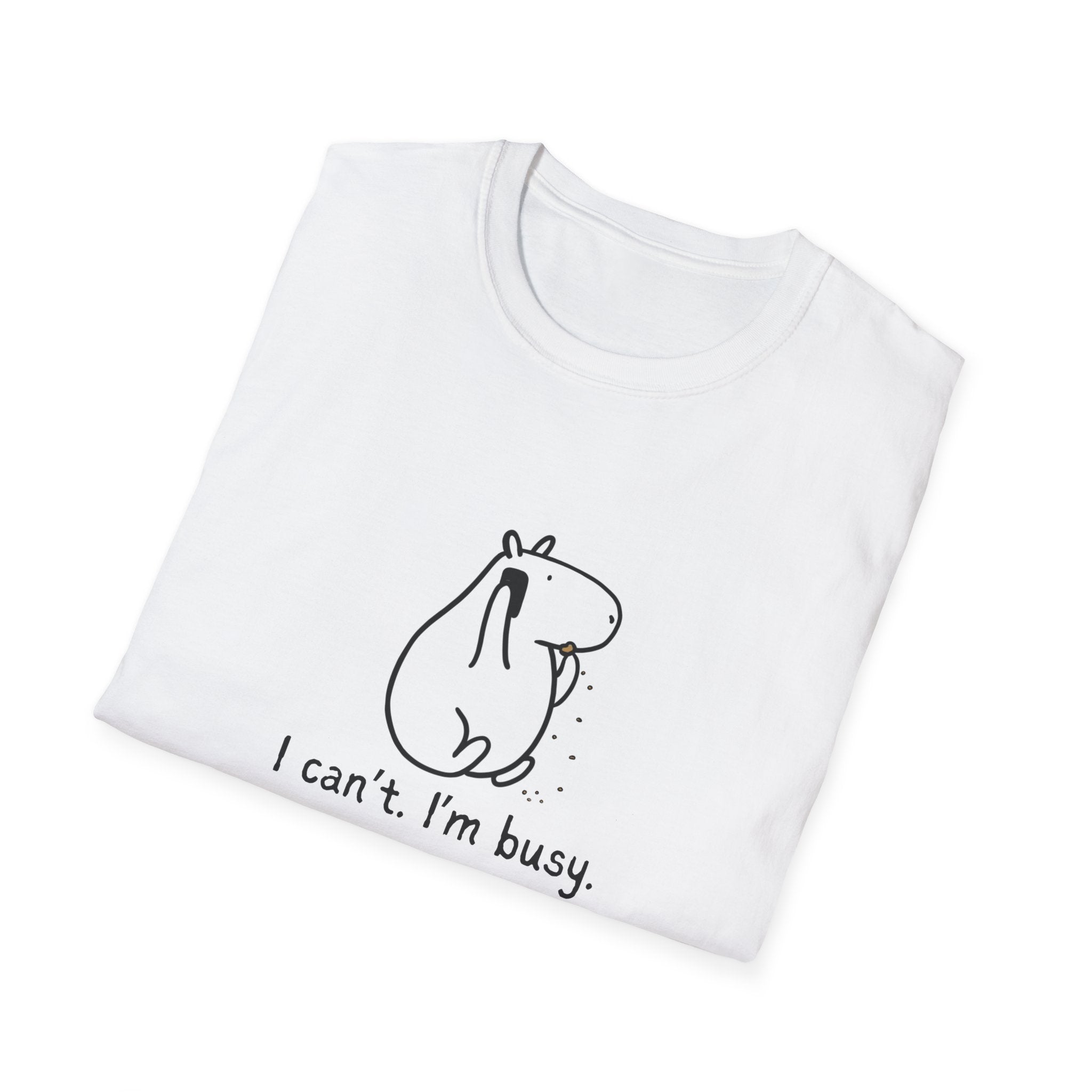 "I can't. I'm busy" Capybara Priorities Softstyle Adult Tee