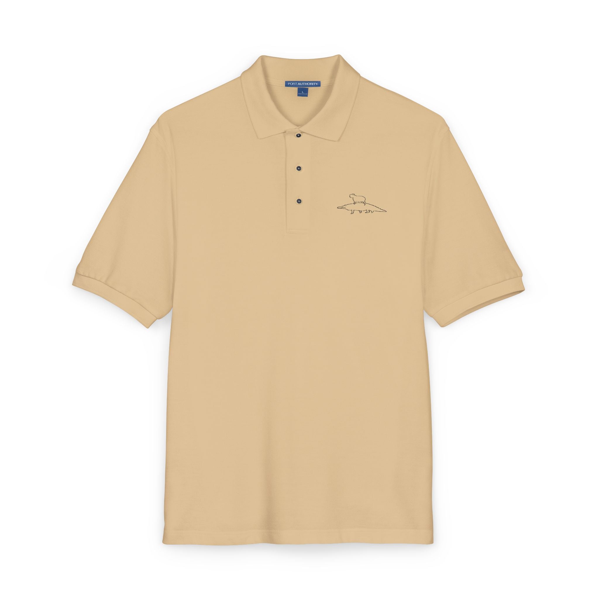 Funny Golf Polo Shirt – Embroidered Capybara & Alligator Golf Shirt