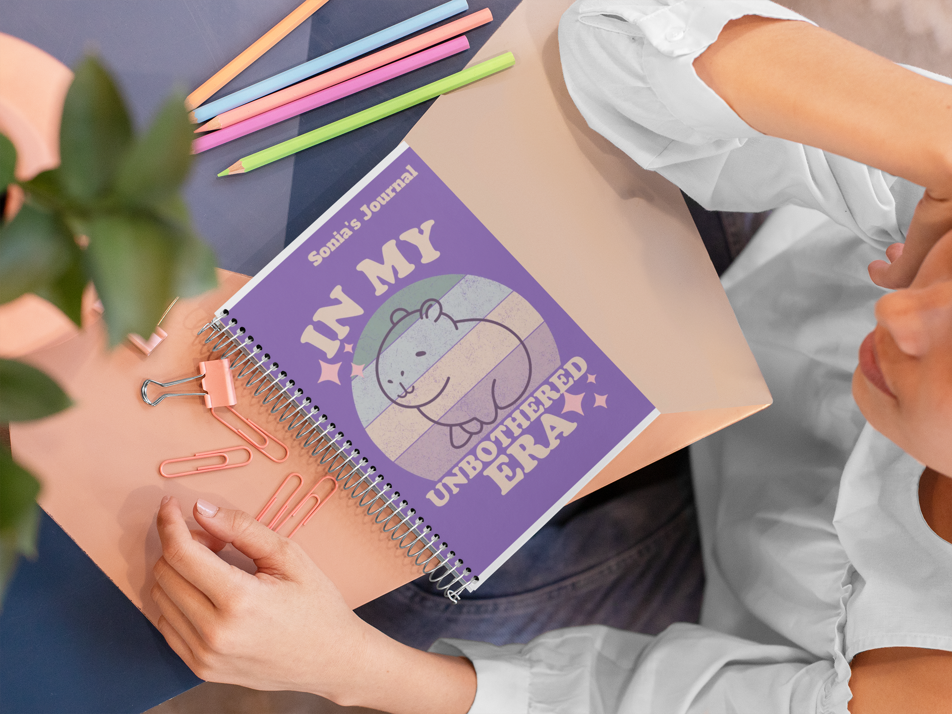 In My Unbothered Era Personalized Notebook | Pastel Kawaii Aesthetic Journal by Capy Life