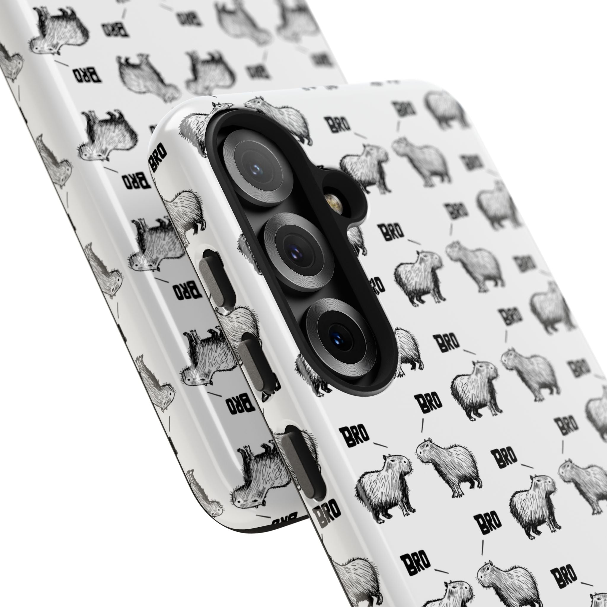 “Bro, Bro" Patterned Funny Capybara Phone Case