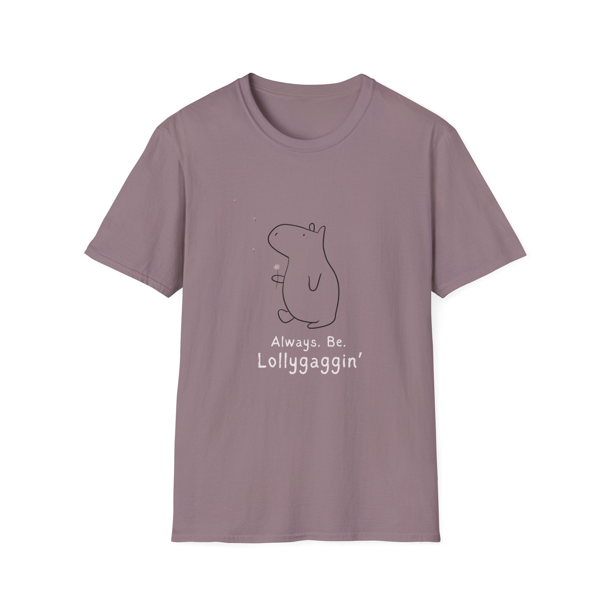 Funny Minimalist Tee - Always. Be. Lollygaggin’. Capybara Shirt