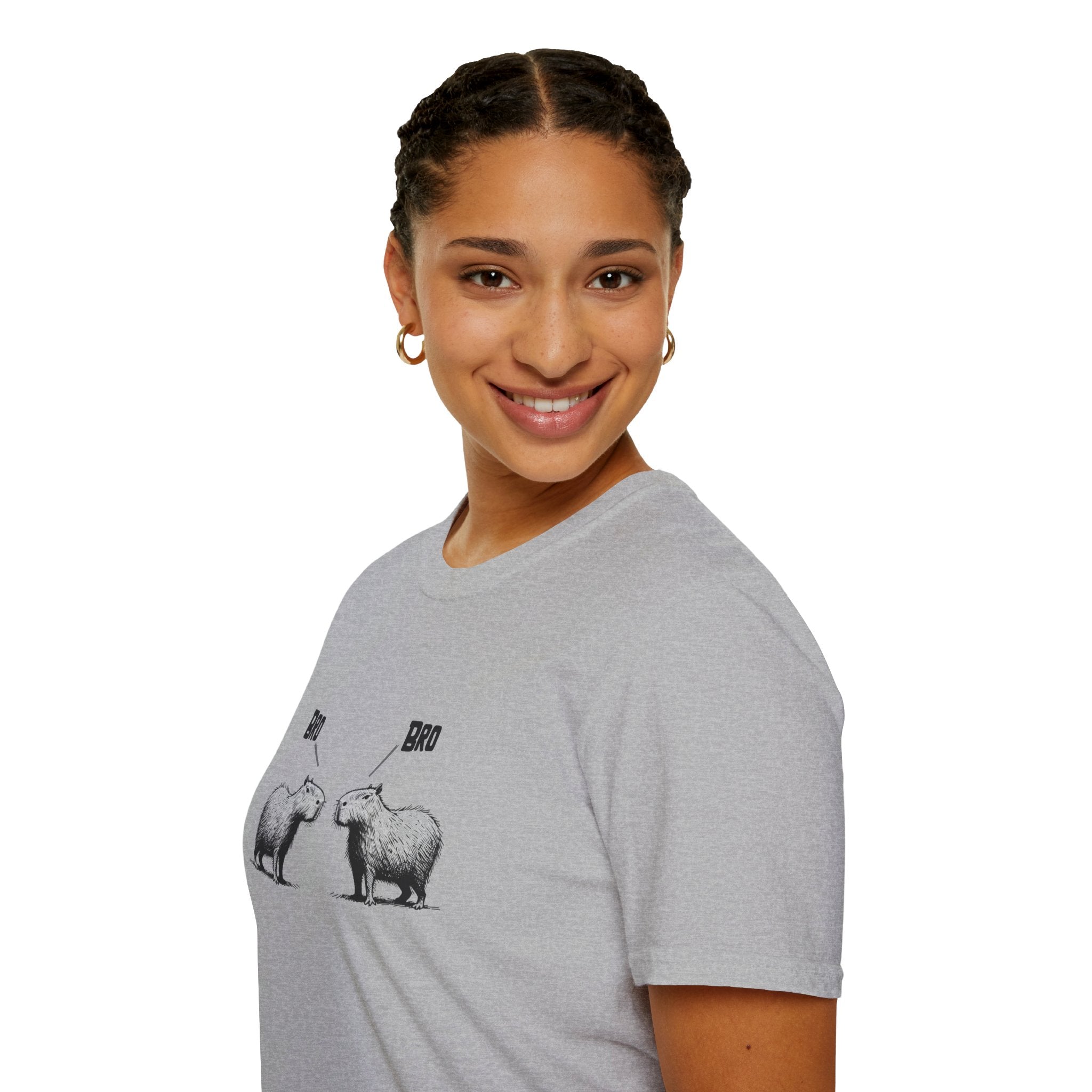 Funny Capybara Bro T-Shirt, Animal Lover Gift, Cute Humor Tee, Unisex Casual Wear, Fun Birthday Present, Quirky Graphic Shirt