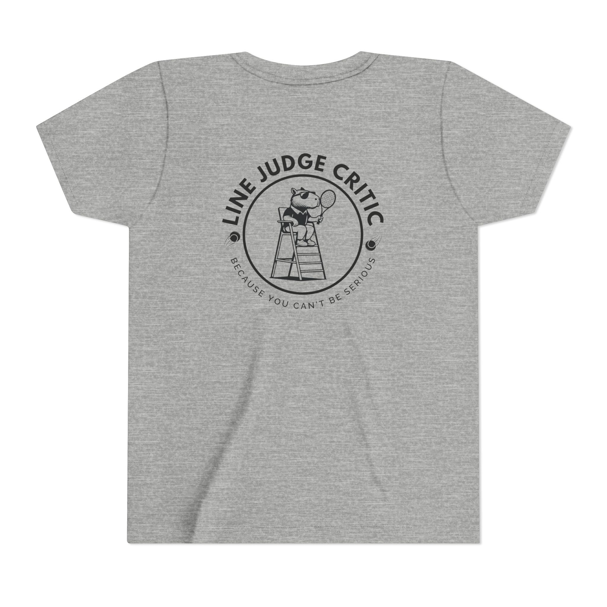 Kids Tennis Shirt – Funny Capybara Line Judge Tee – Double Sided Tee
