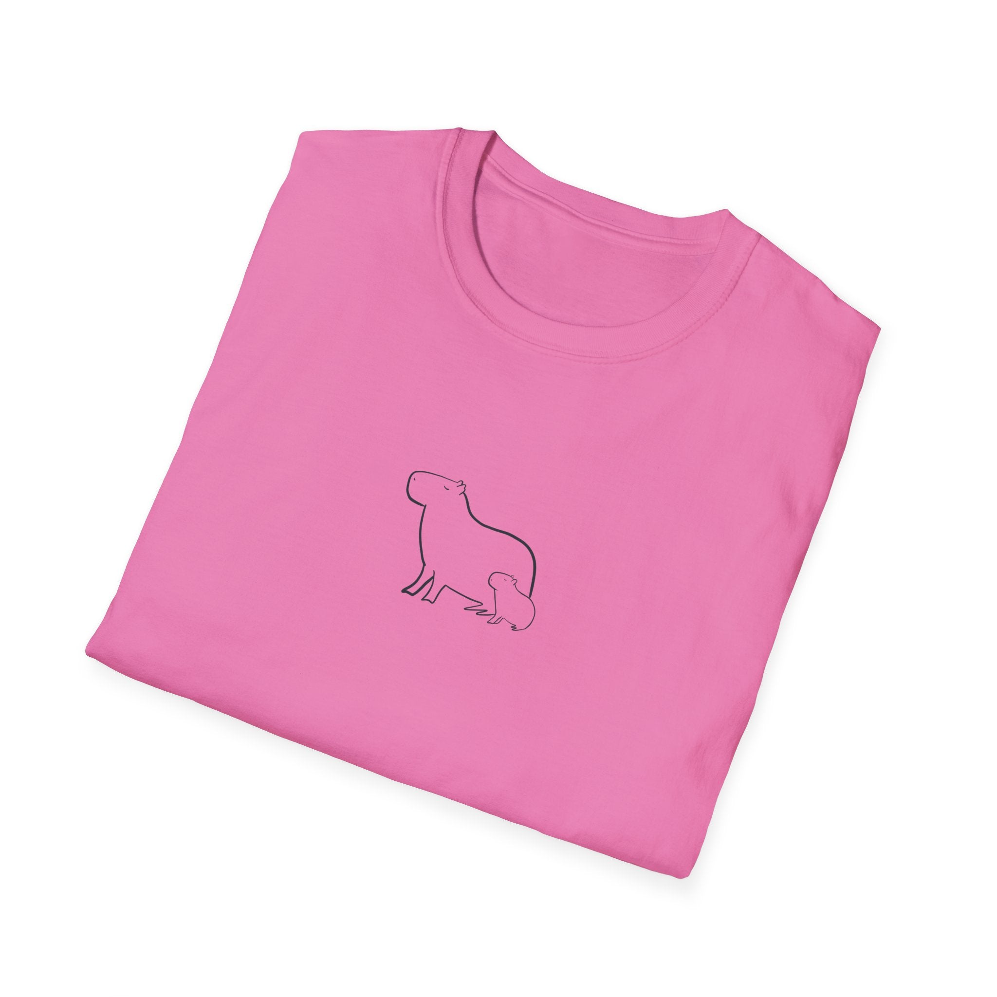Minimalist Capybara Shirt – Mom & Baby Walk Tee