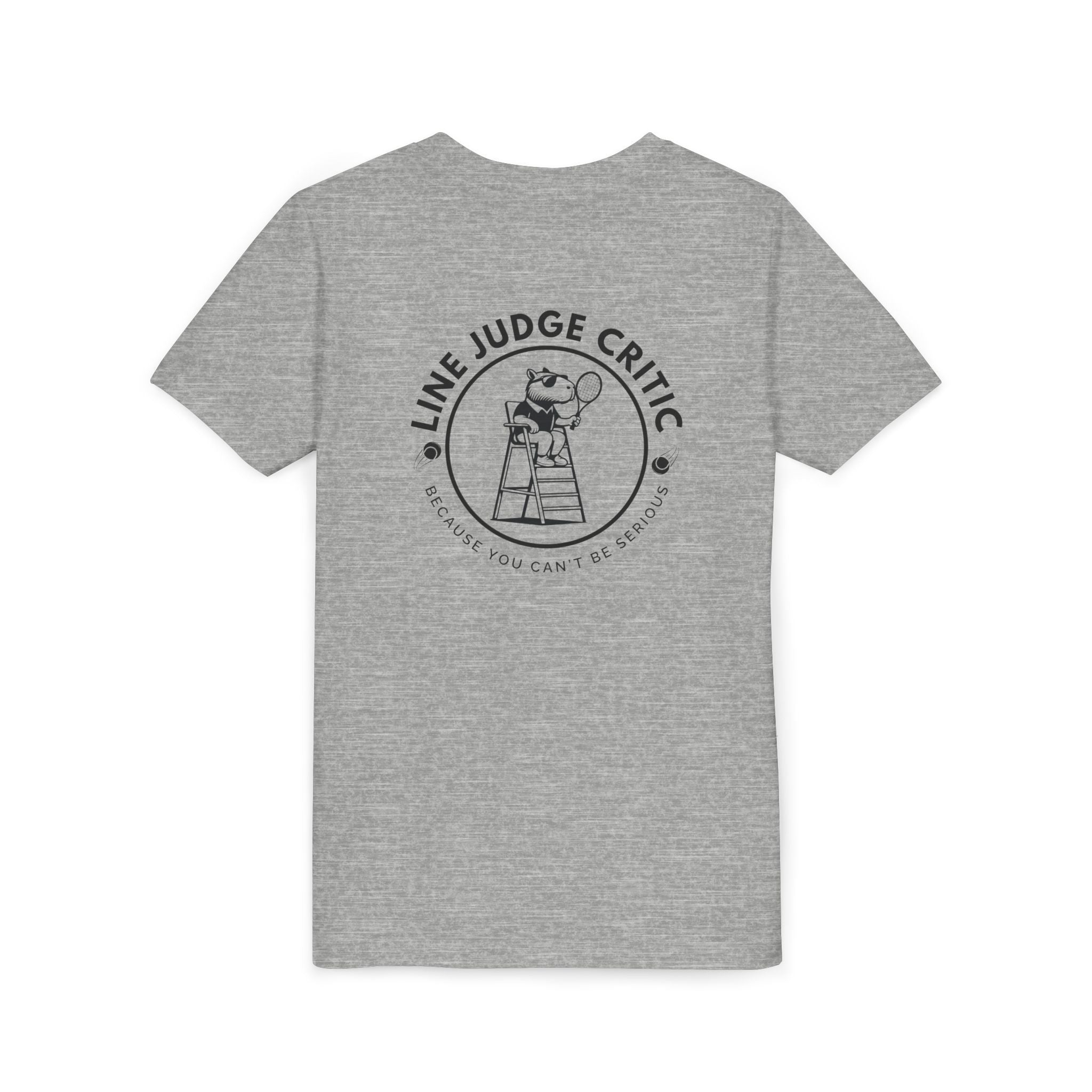 Kids Tennis Shirt – Funny Capybara Line Judge Tee – Double Sided Tee