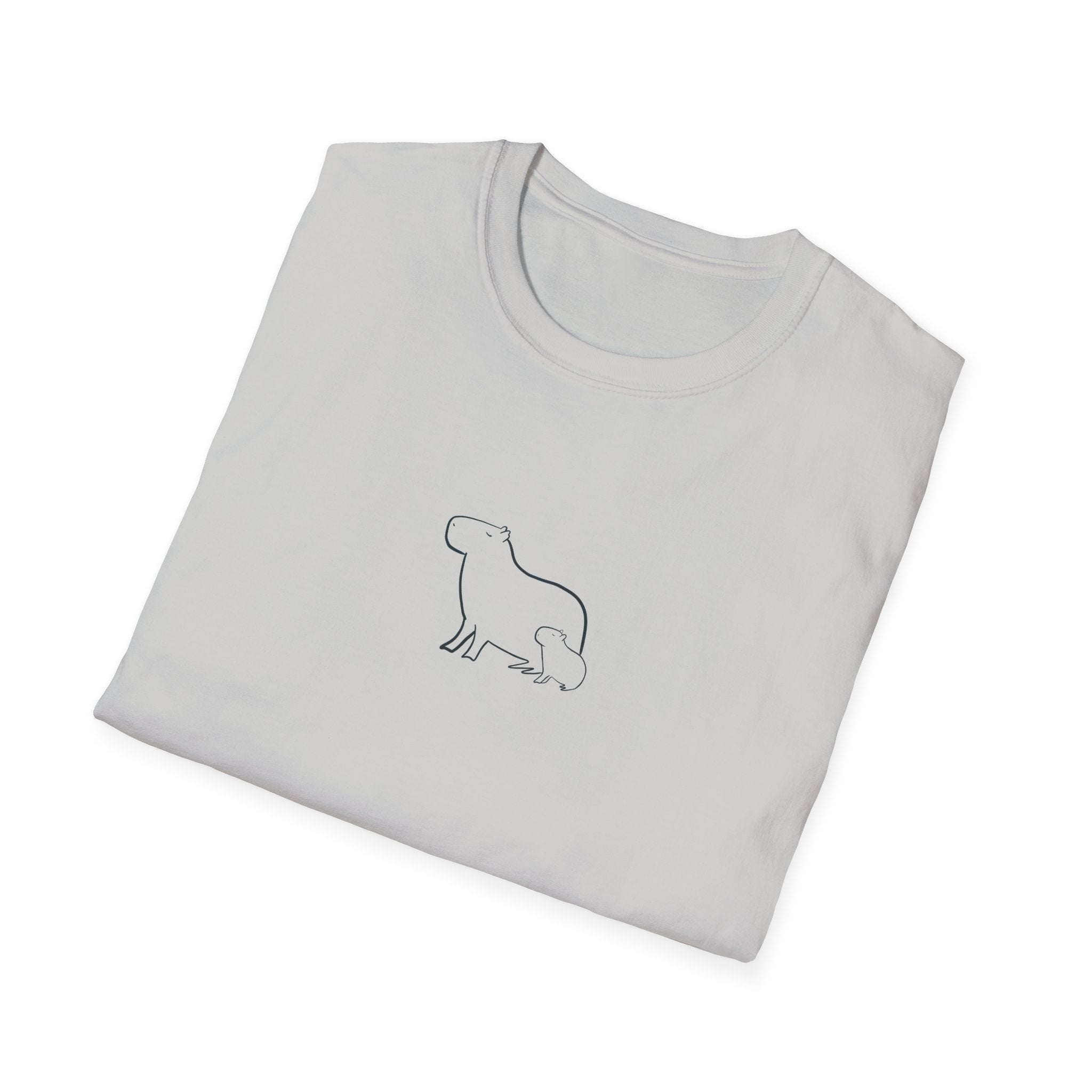 Minimalist Capybara Shirt – Mom & Baby Walk Tee