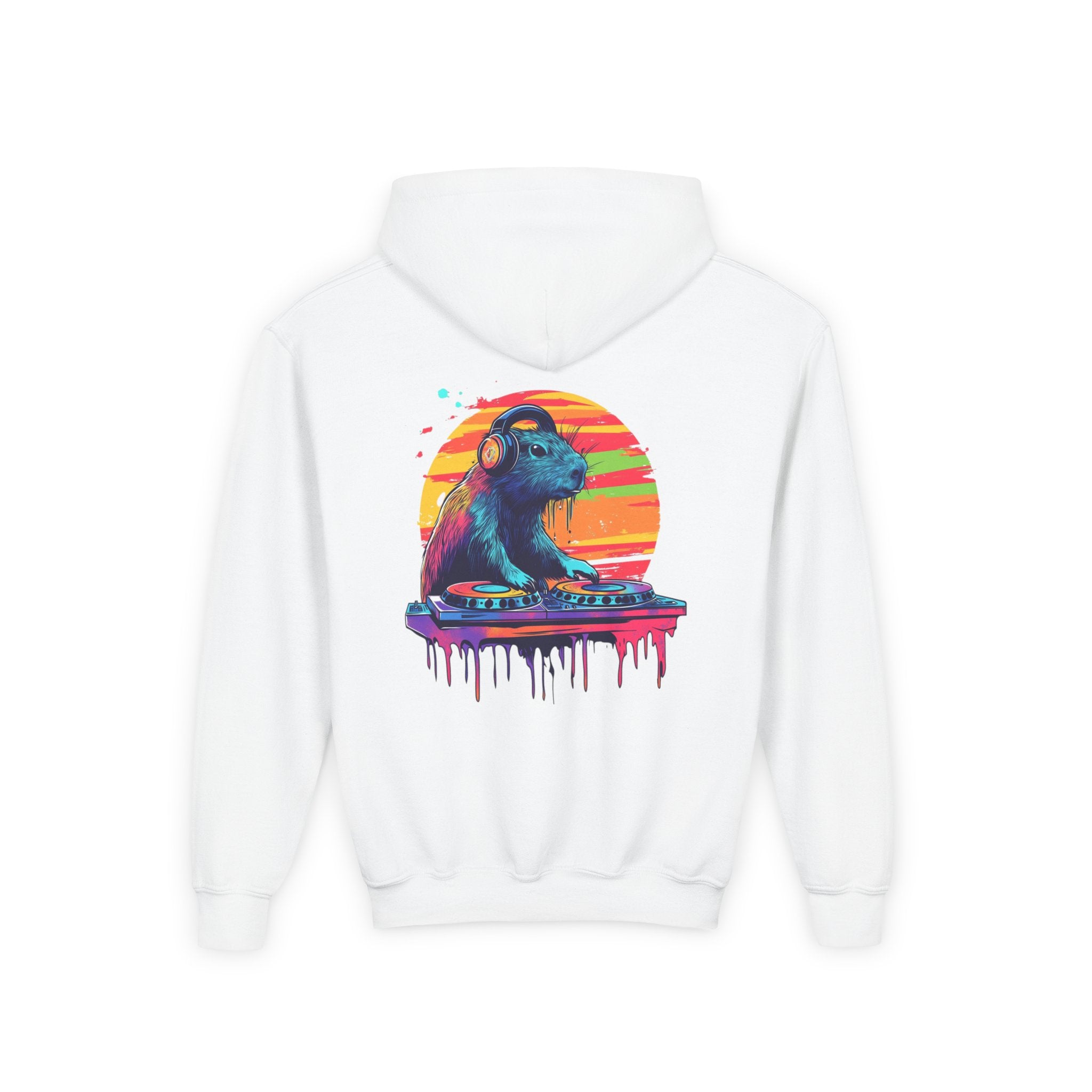 DJ Capybara Kids Hoodie | Music Lover Sweatshirt, Festival Vibes for Kids