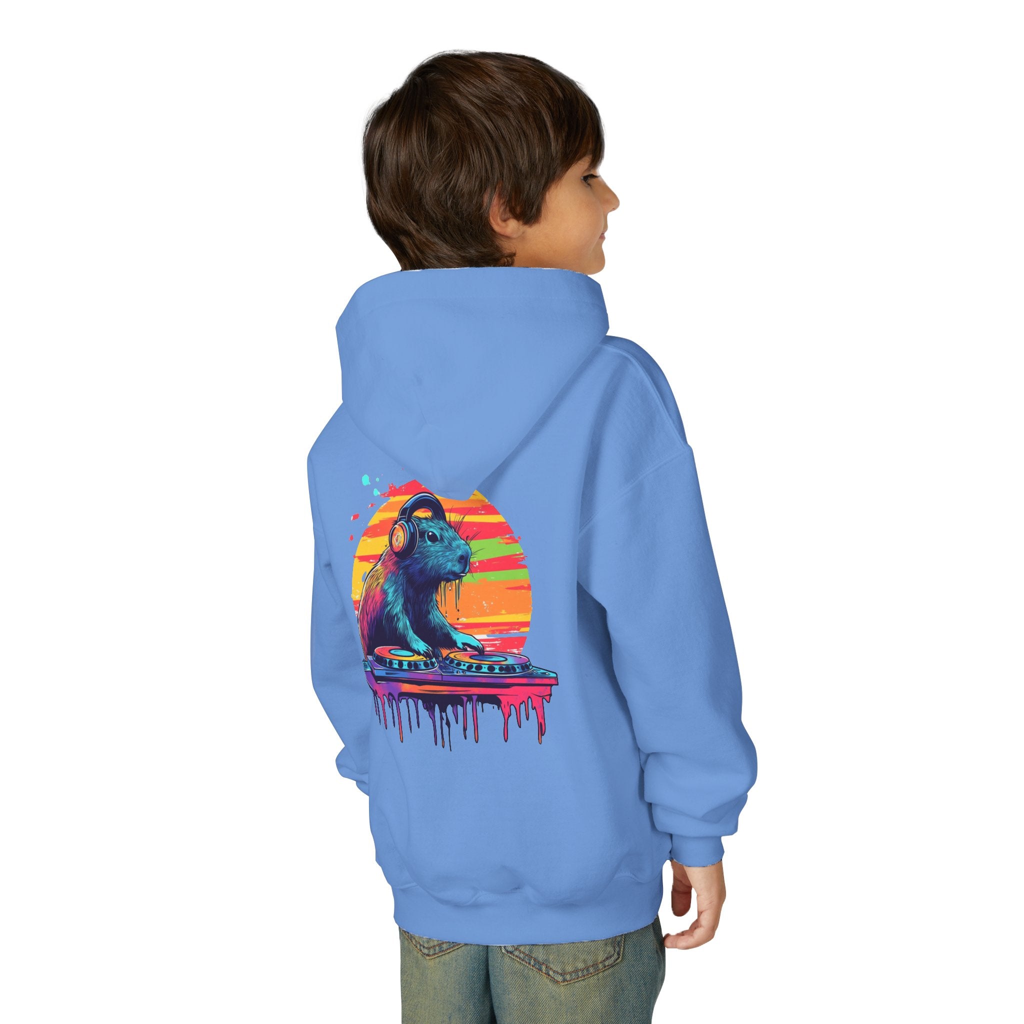 DJ Capybara Kids Hoodie | Music Lover Sweatshirt, Festival Vibes for Kids