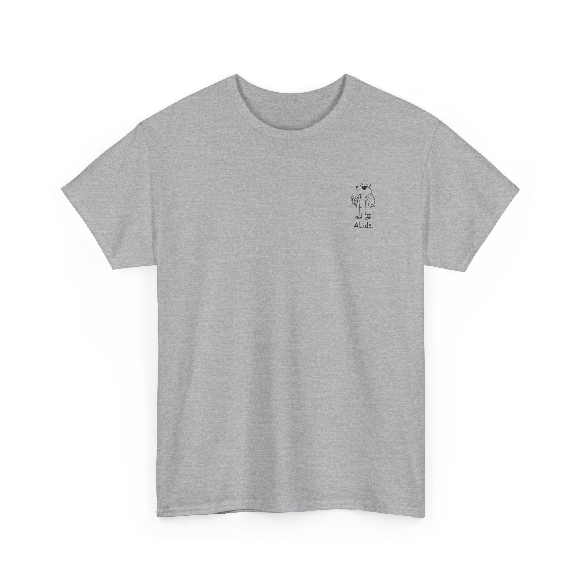 "Abide" Left Logo Capybara Dude Heavy Tee