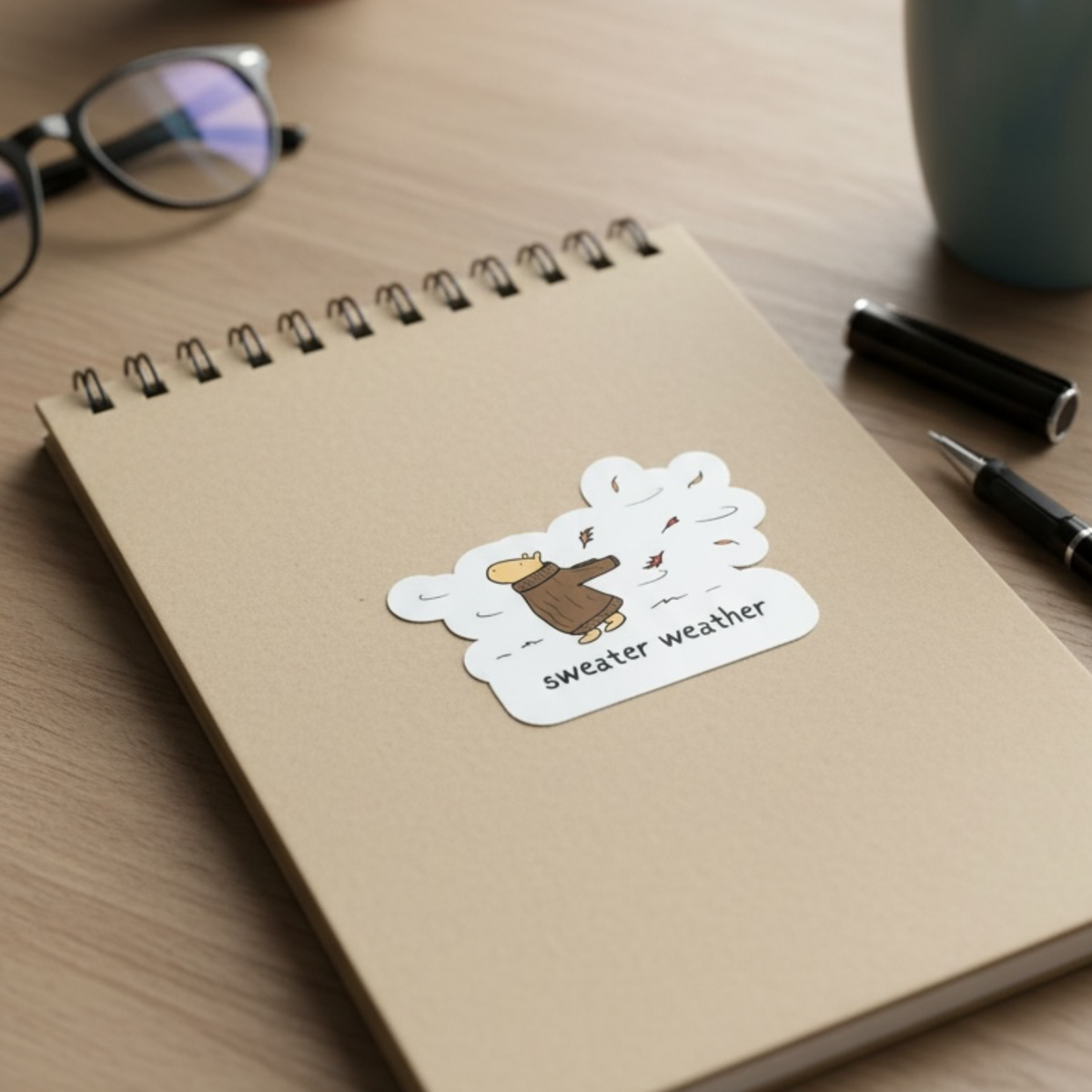 Sweater Weather Capybara Die Cut Sticker