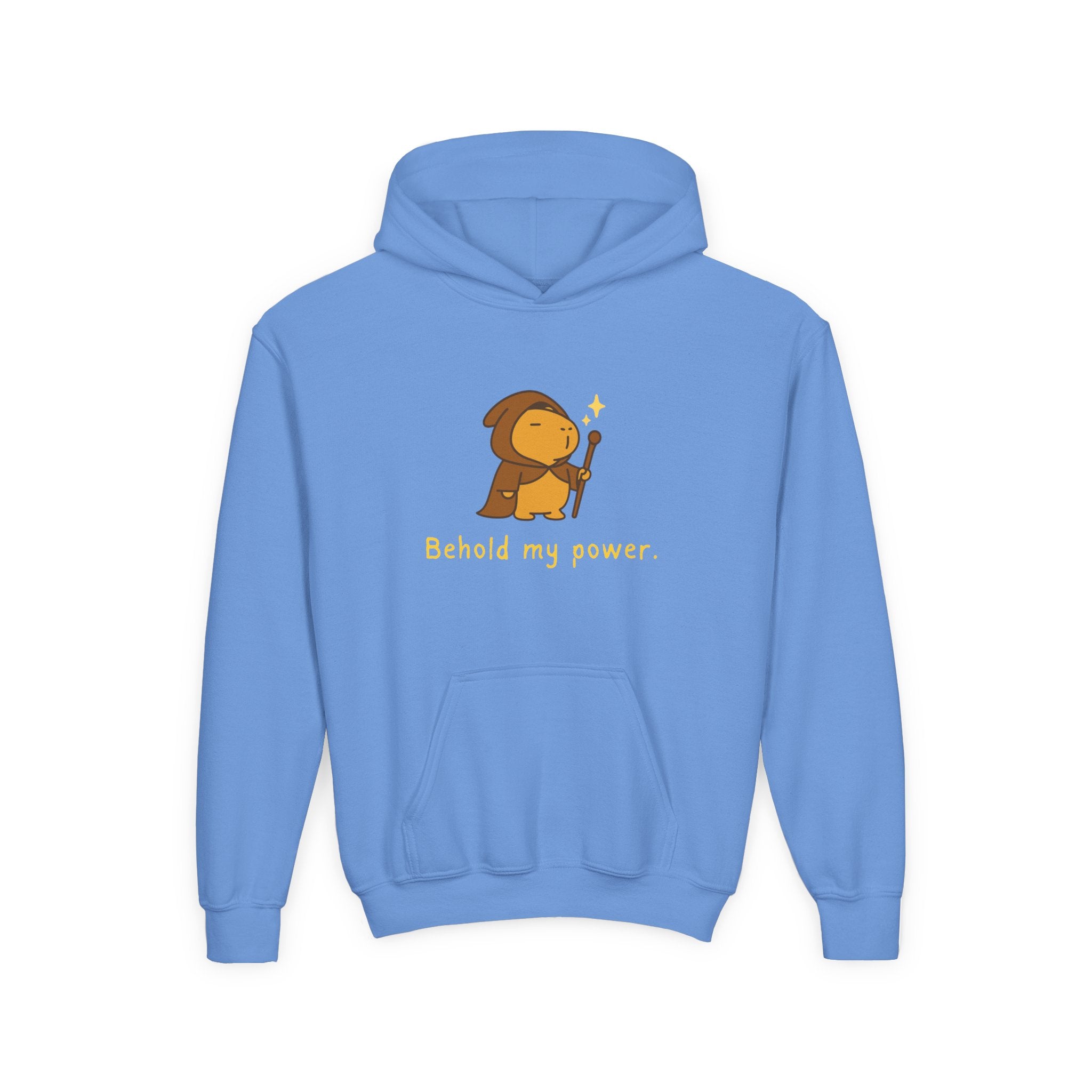 Behold My Power Kids Hoodie — Cozy Wizard Capybara Hoodie for Children | Cute Fantasy Sweatshirt