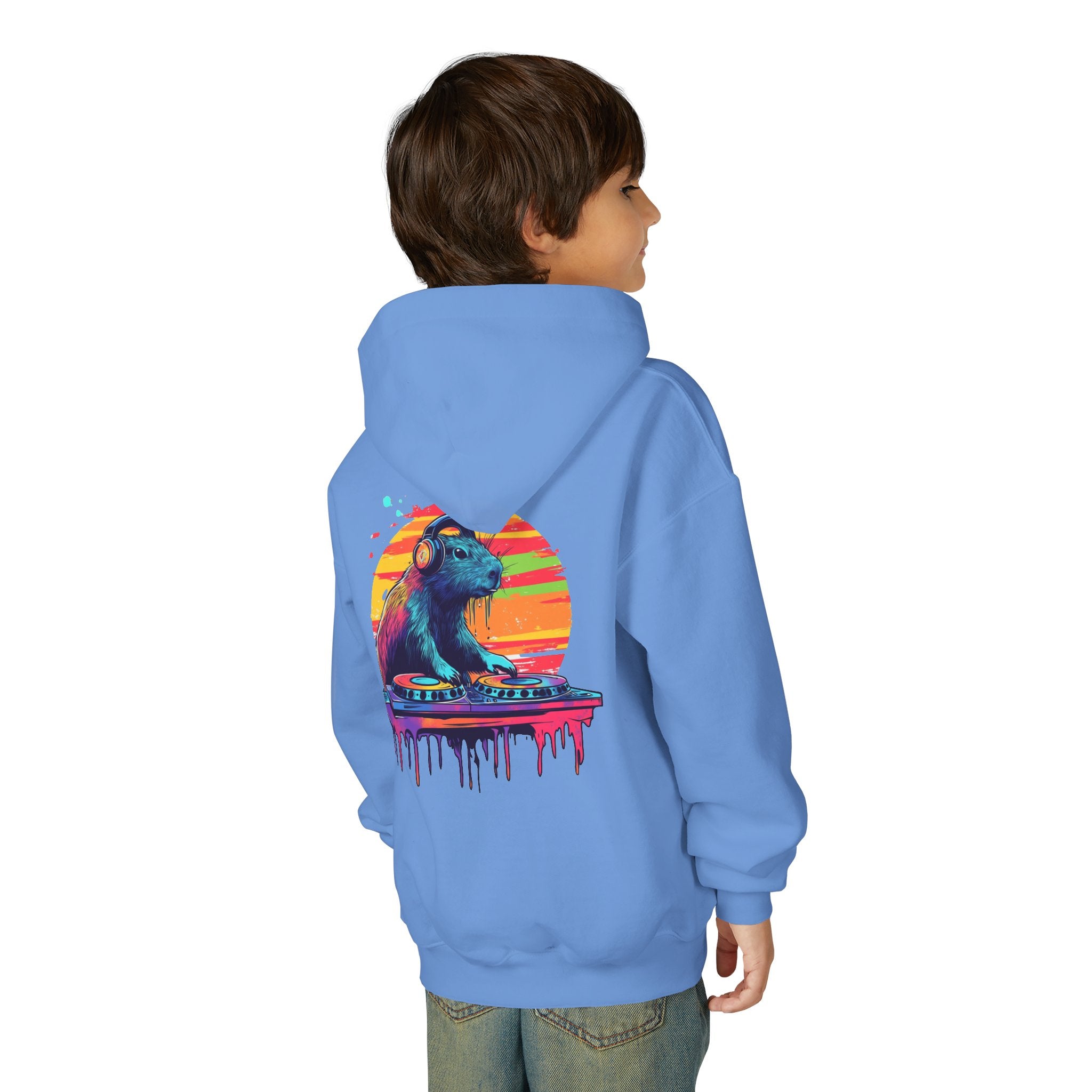 DJ Capybara Kids Hoodie | Music Lover Sweatshirt, Festival Vibes for Kids