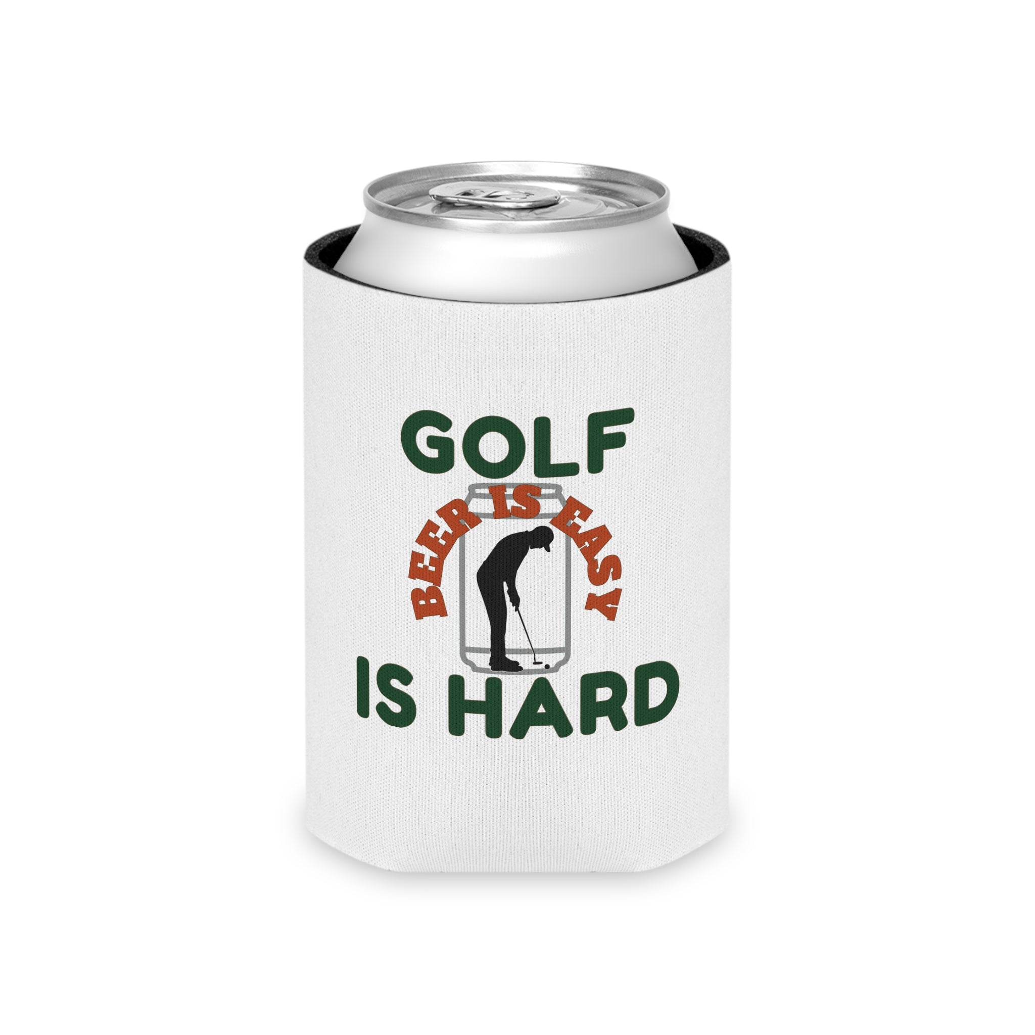 Golf is Hard, Beer is Easy Retro Koozie