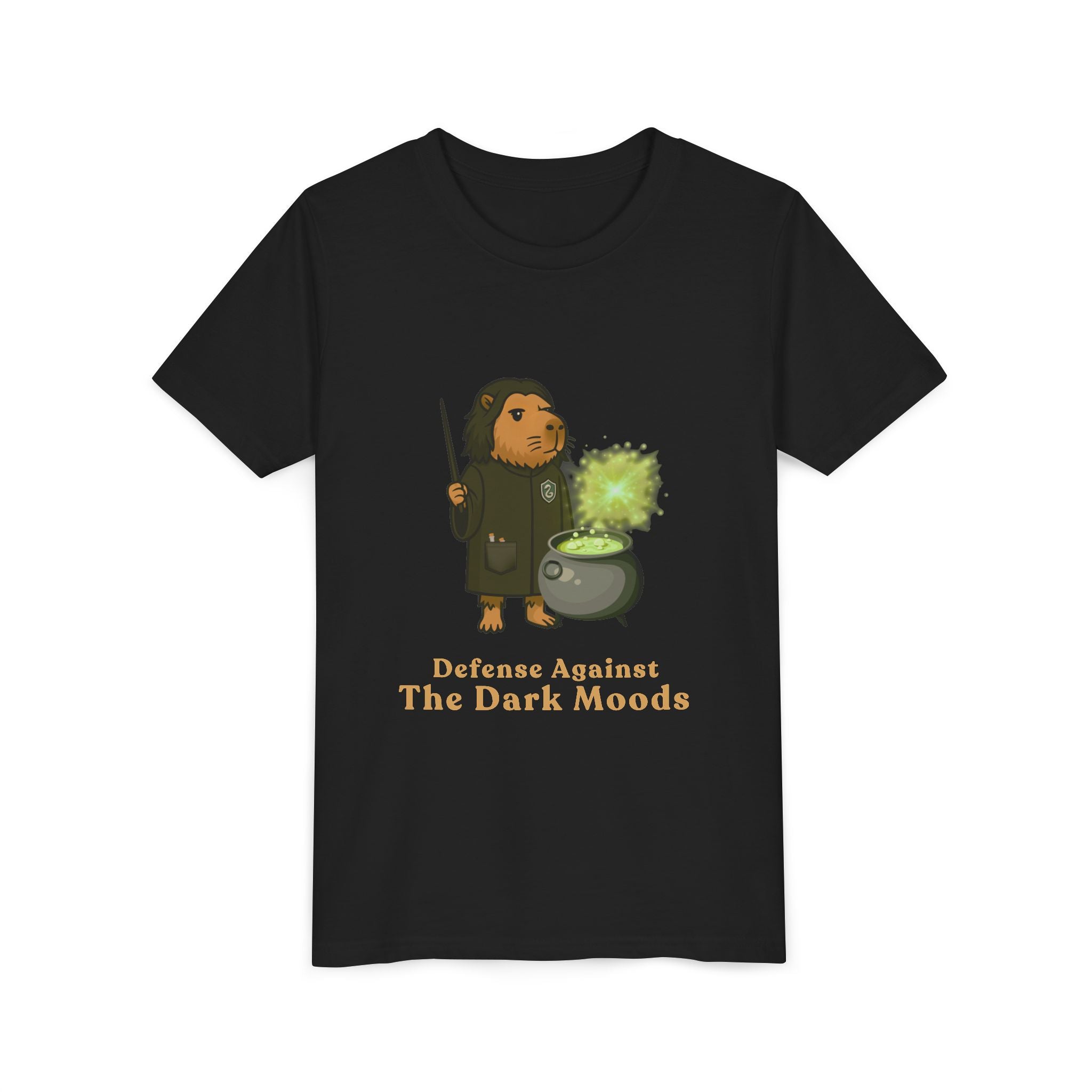 Defense Against the Dark Moods | Capybara Wizard Graphic Kids Tee