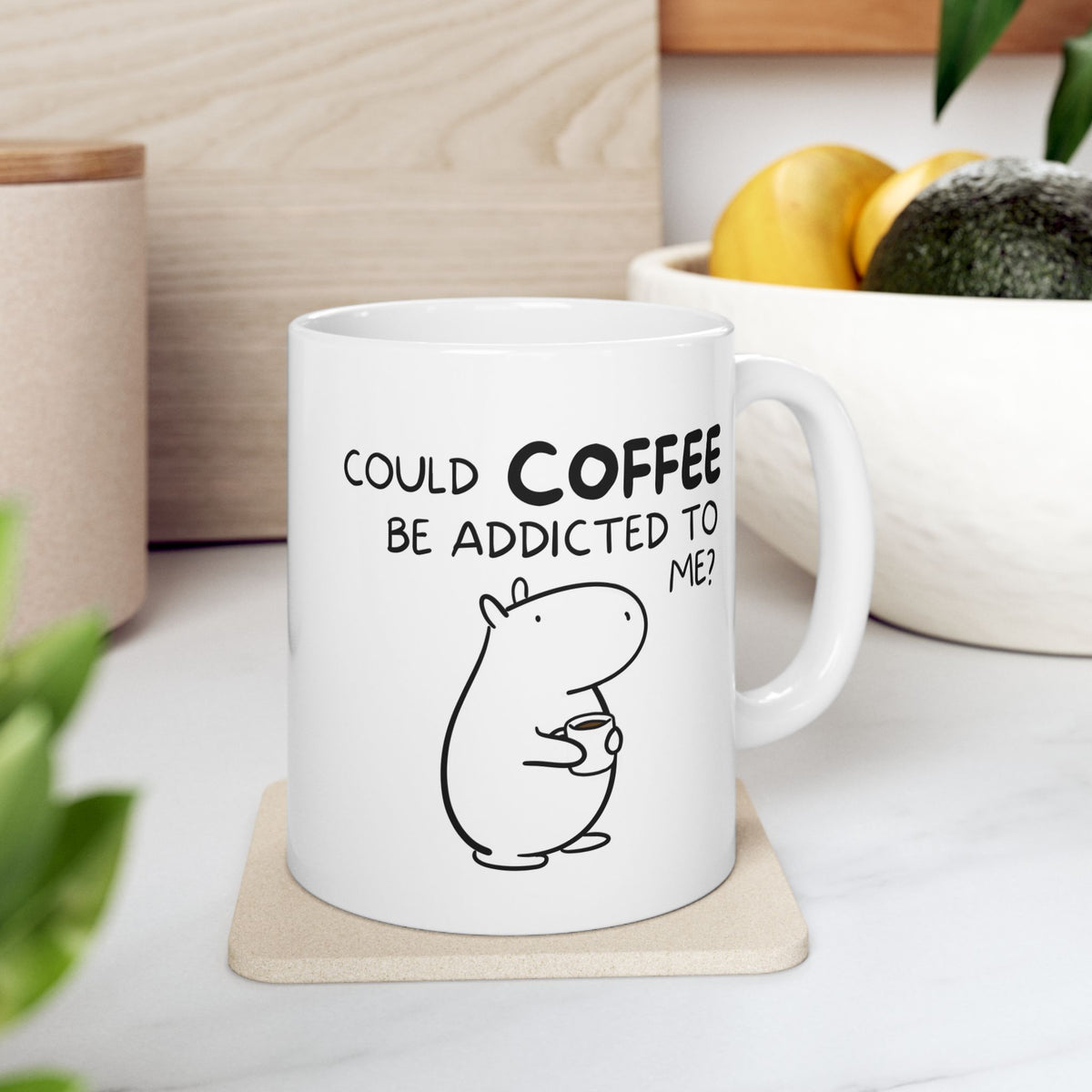 Could Coffee Be Addicted to Me? | Funny Capybara Coffee Mug