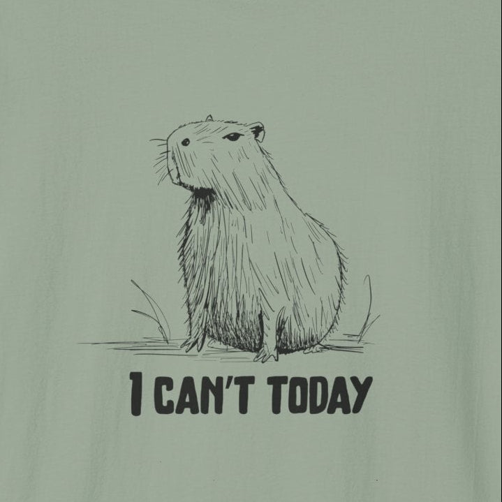 Funny Adult Tee - "I Can't Today" Capybara Softstyle Tee