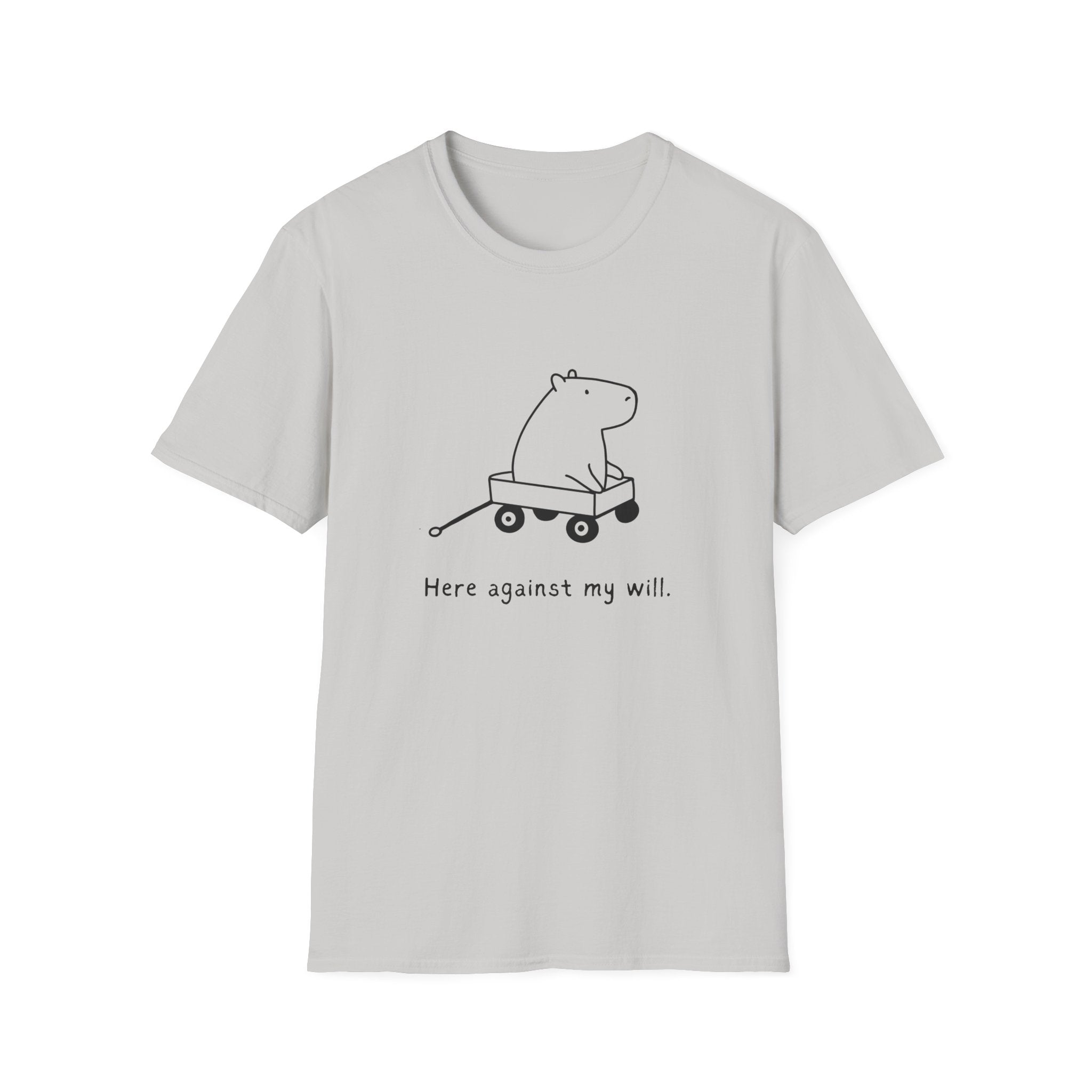 Funny Minimalist Tee - Here Against My Will Capybara Shirt