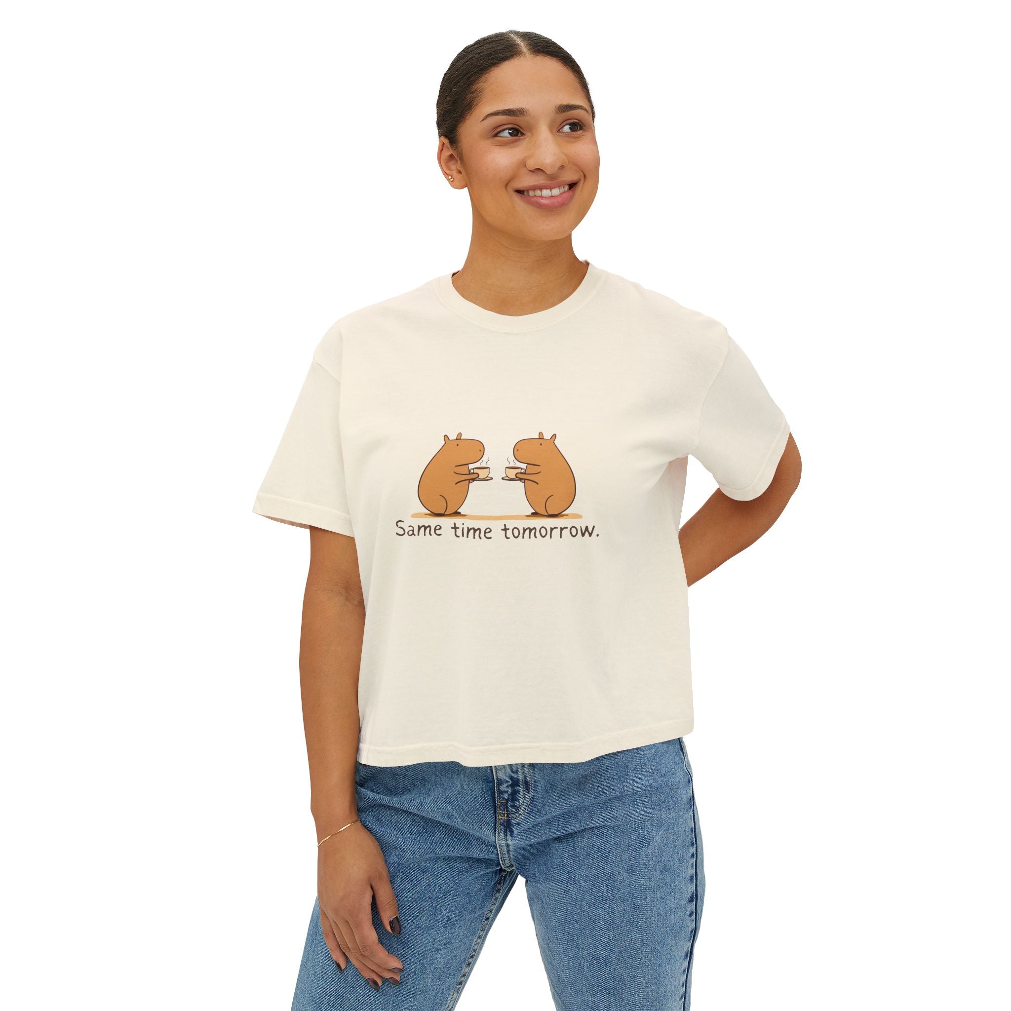 Capybara Boxy Tee – Same Time Tomorrow Shirt