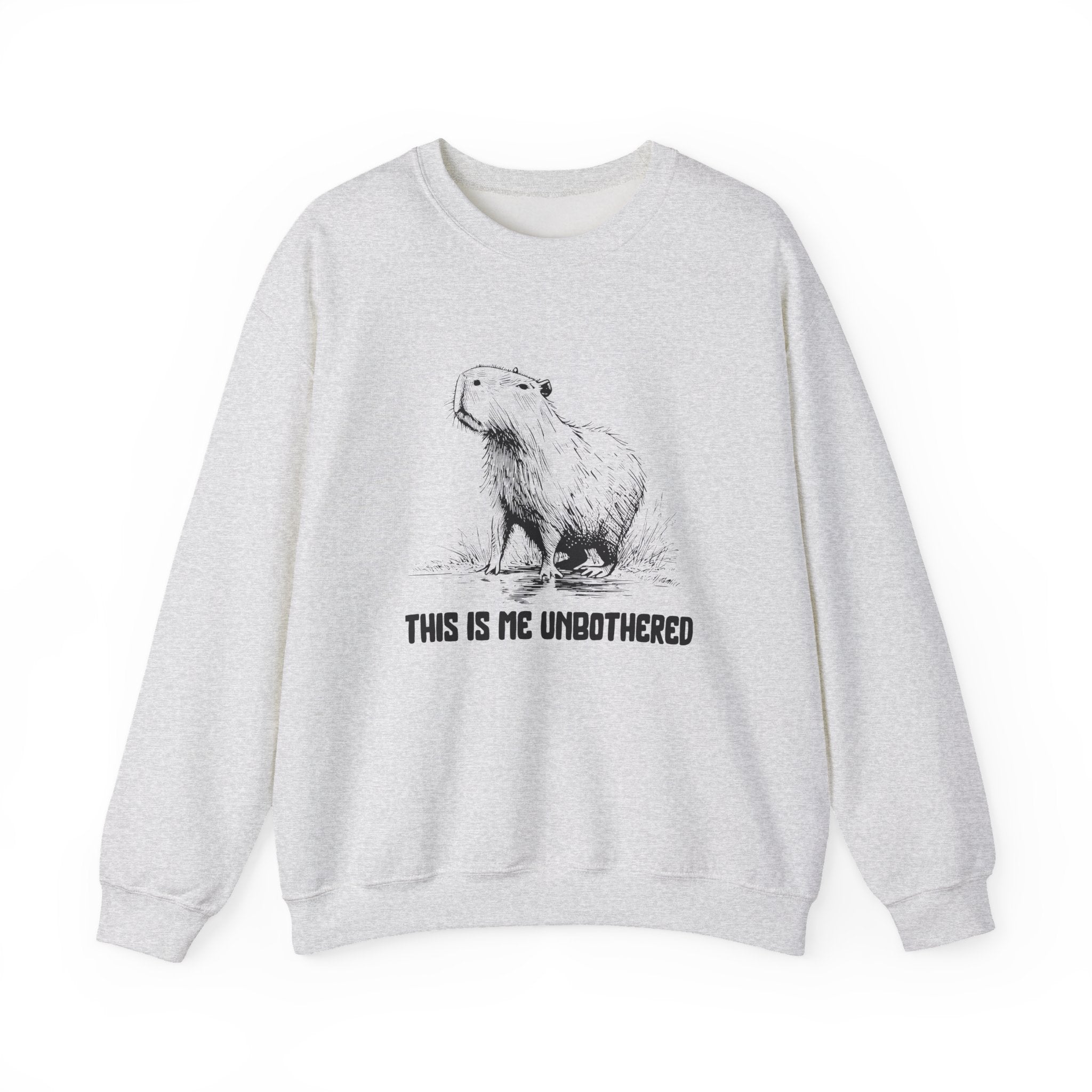 Unisex Capybara Sweatshirt - This Is Me Unbothered | Cozy Minimalist Crewneck