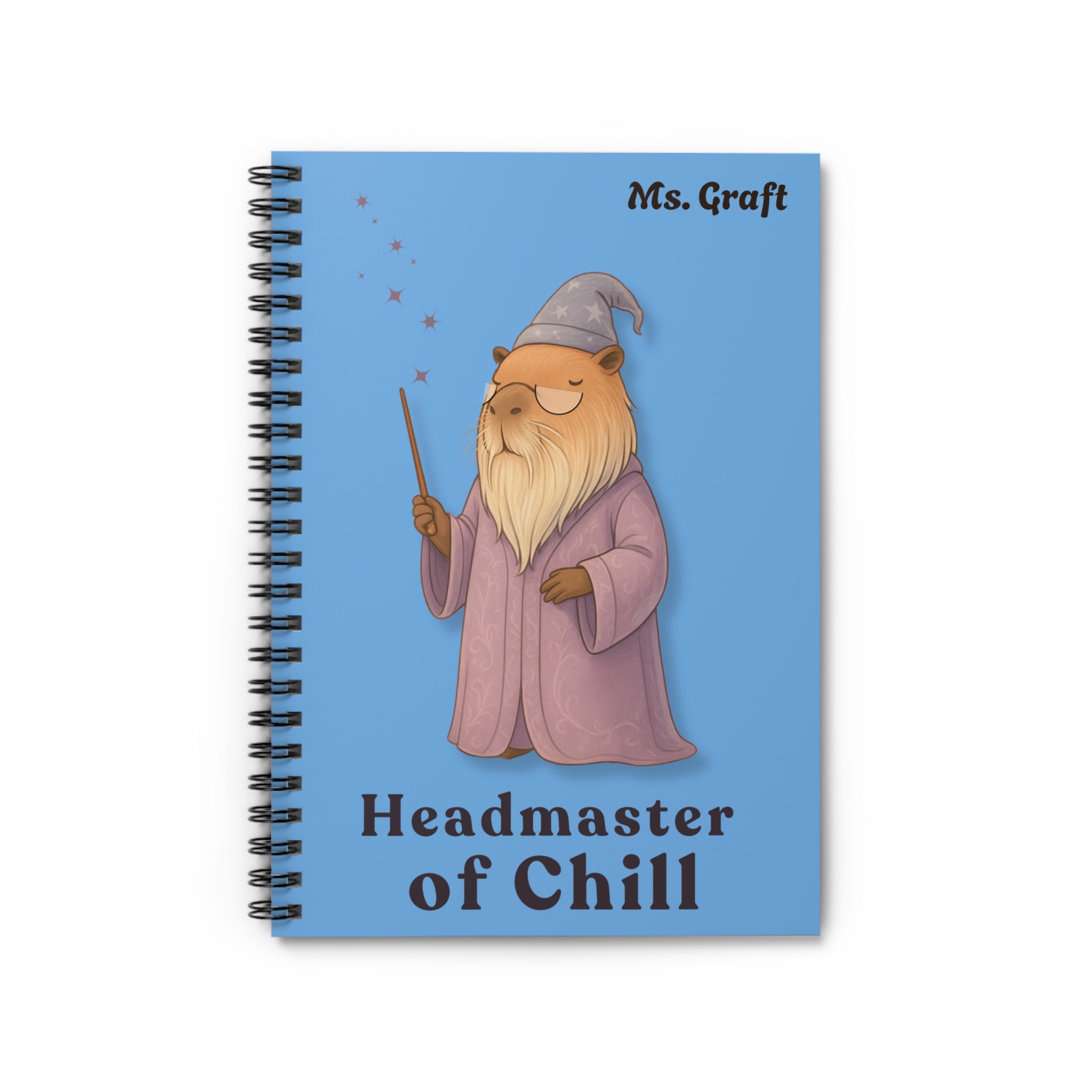 Professor of Chill Notebook | Personalized Wizard School Journal | Custom Name Gift for Teachers, Students & Potter Fans | Capybara Notebook