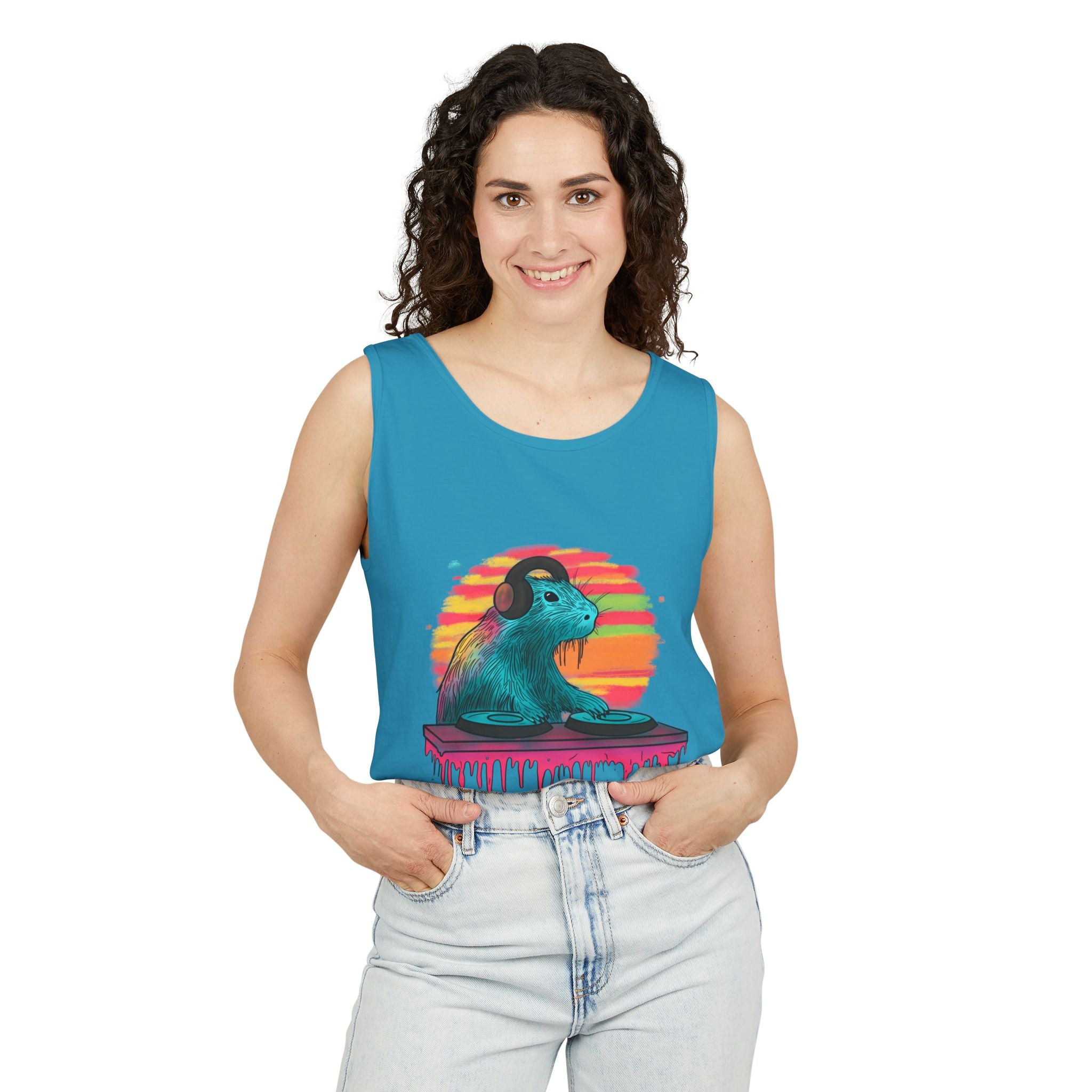 DJ Capybara Retro Music Tank Top