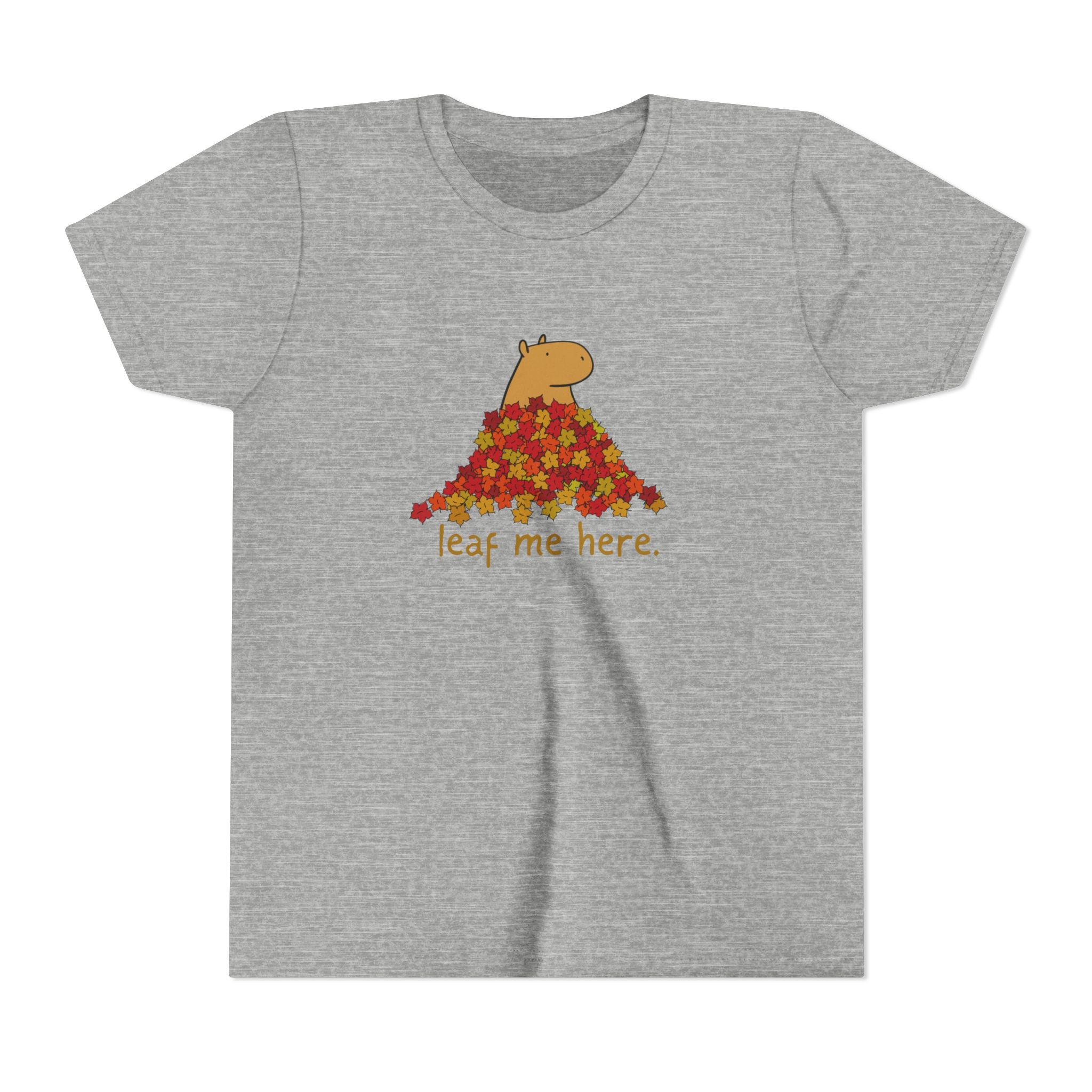 Leaf Me Here Capybara Leaf Pile Youth Tee
