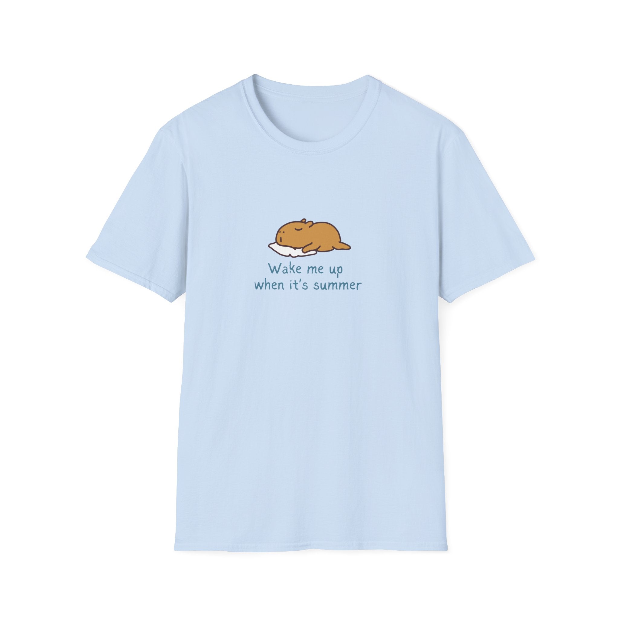 "Wake Me Up When Its Summer" Capybara Nap Softstyle Adult Tee