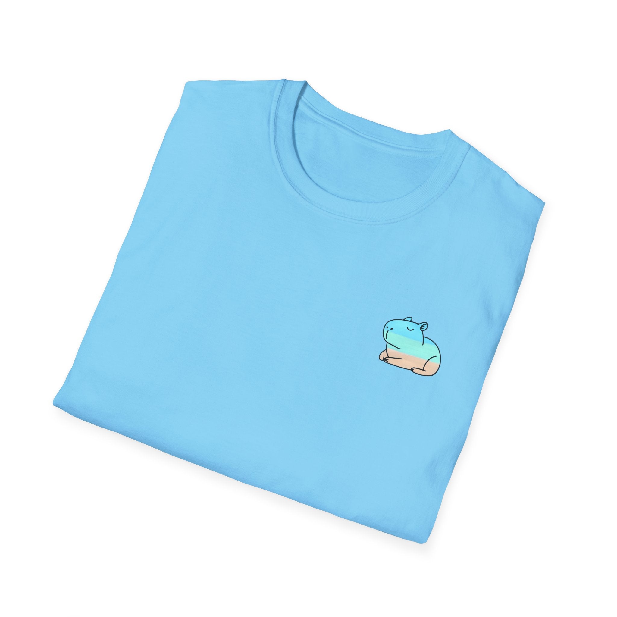 Capy Life Coastal Capybara Tee – Hand-Painted Beach Softstyle Tee