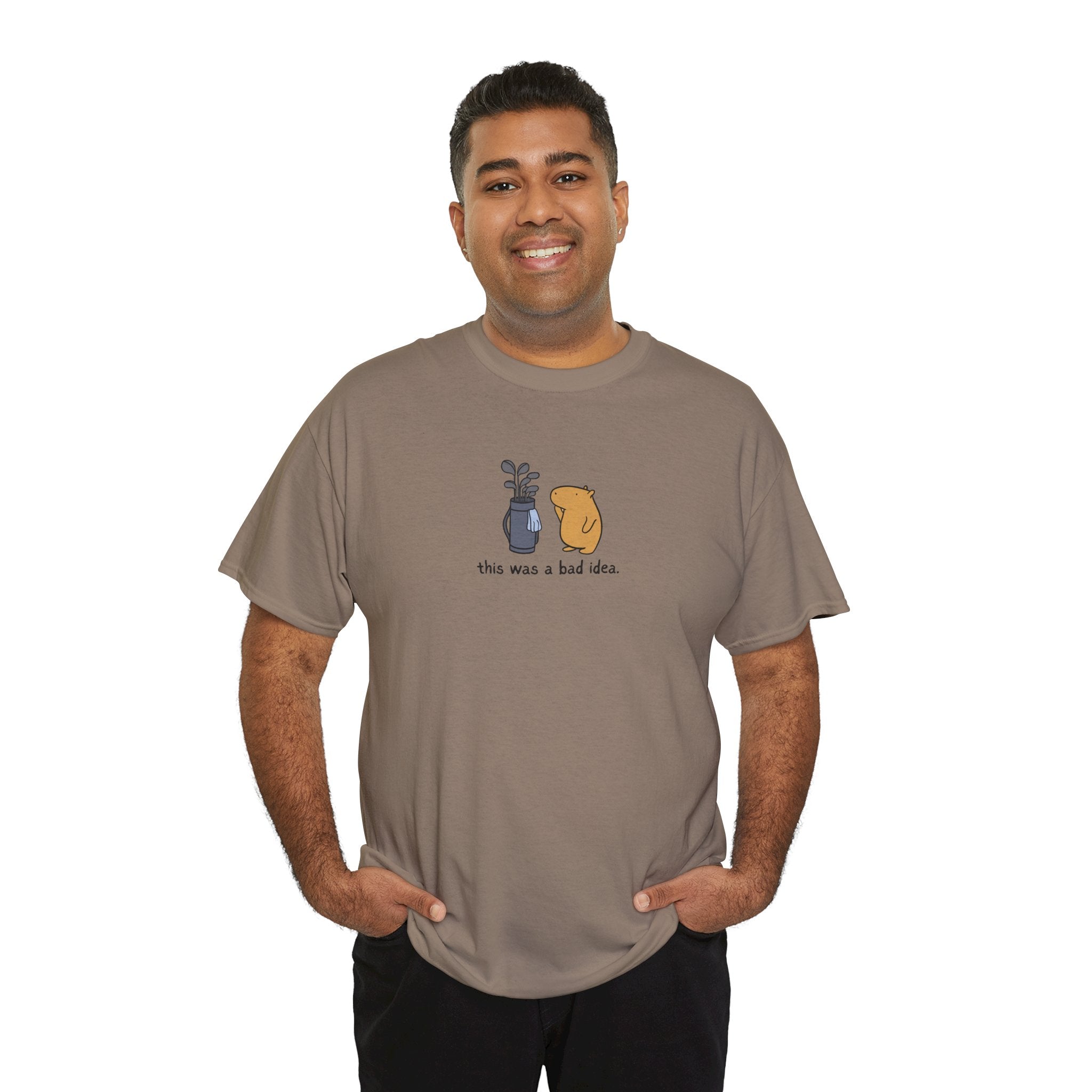 This was a bad Idea Funny Capybara Golf Heavy Tee