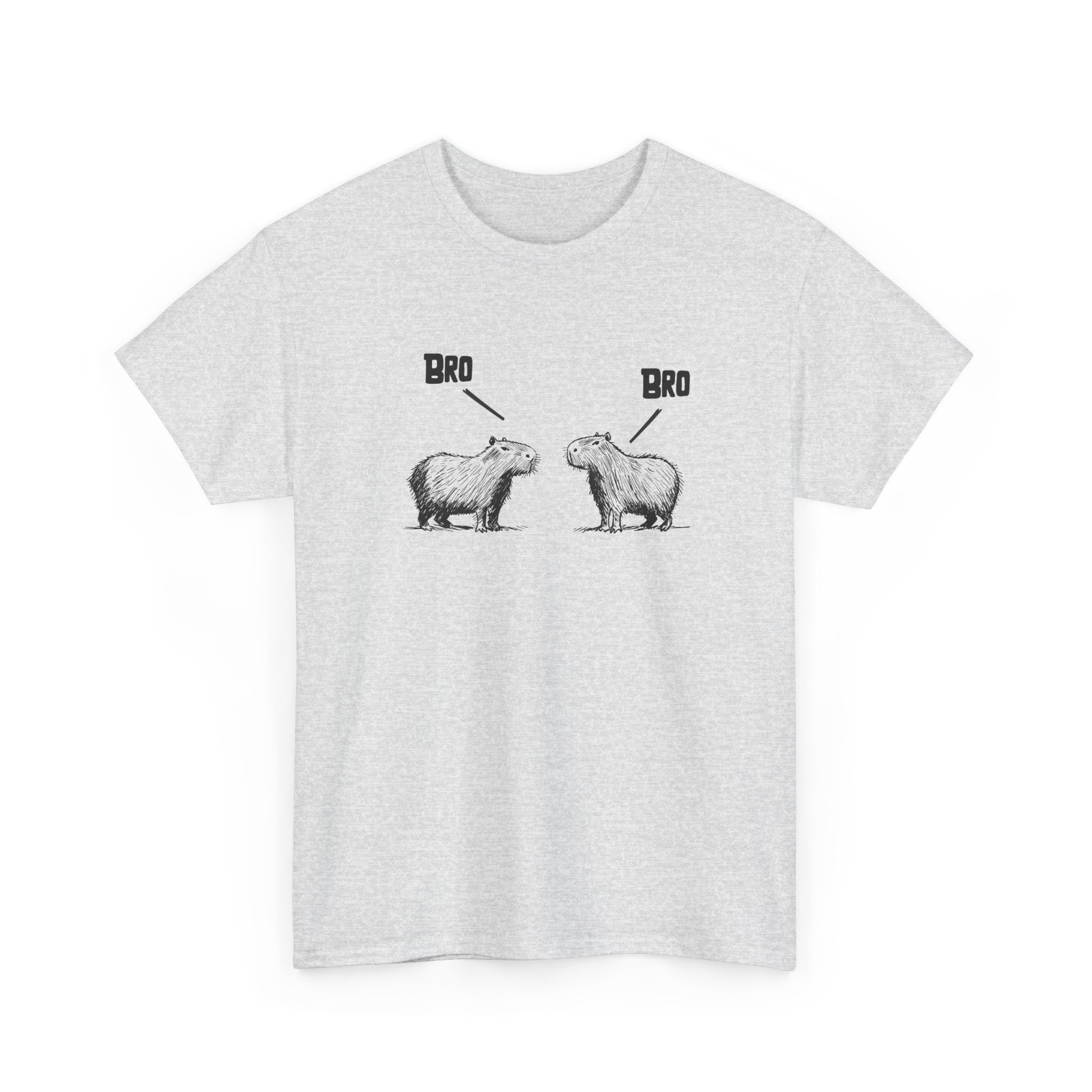 "Bro, Bro" Funny Capybara Bros Graphic Adult Heavy Tee