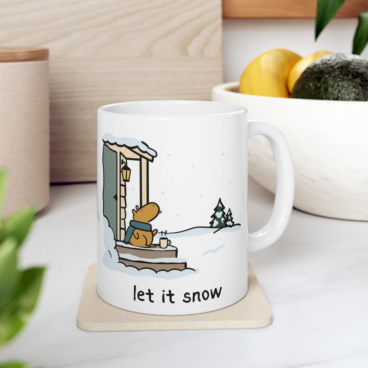 Let it Snow Capybara Coffee Mug