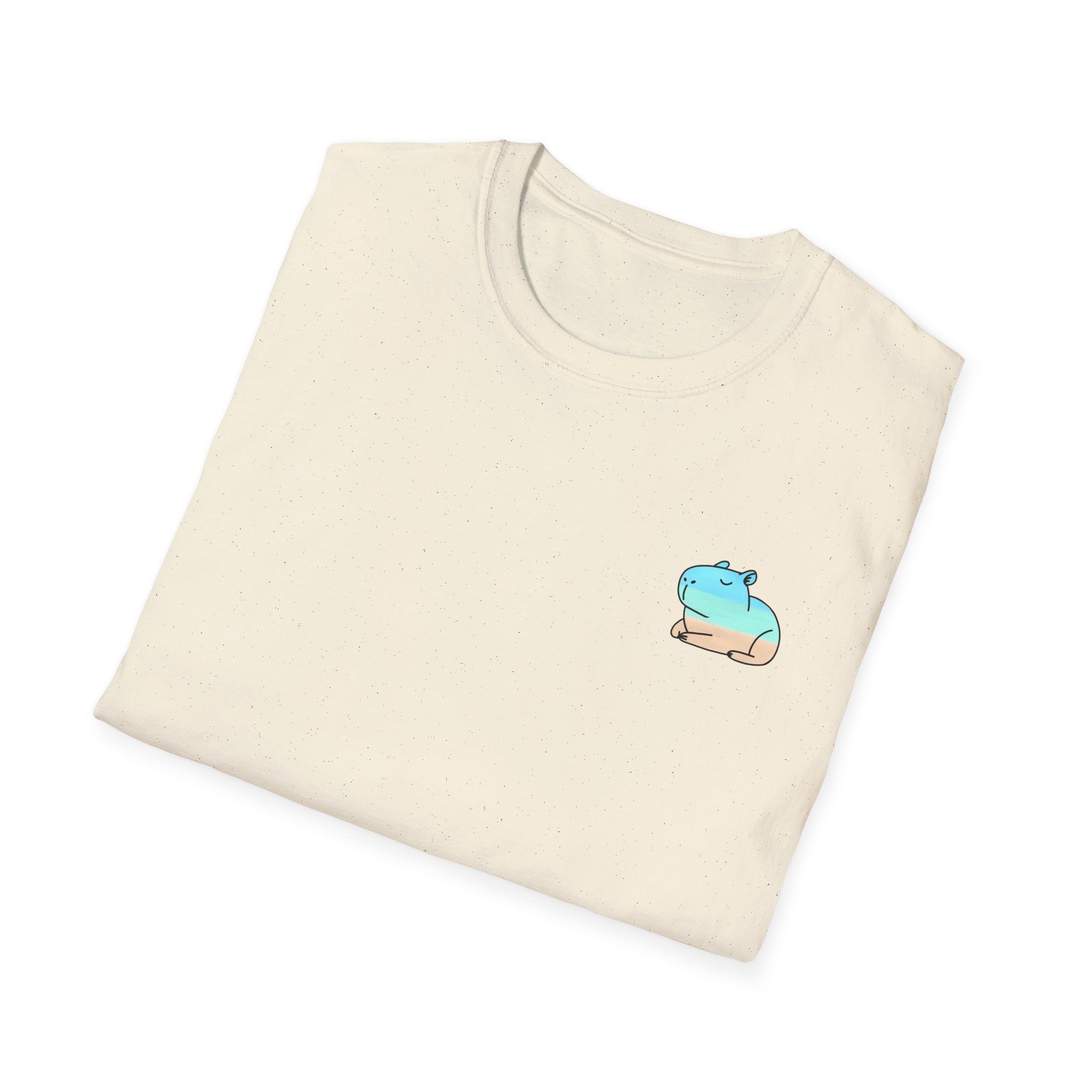 Capy Life Coastal Capybara Tee – Hand-Painted Beach Softstyle Tee