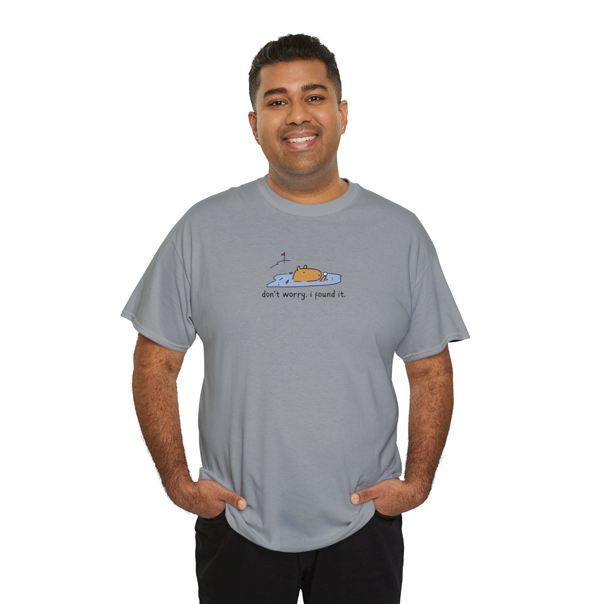 Don’t Worry, I Found It Capybara Golf Heavy Tee