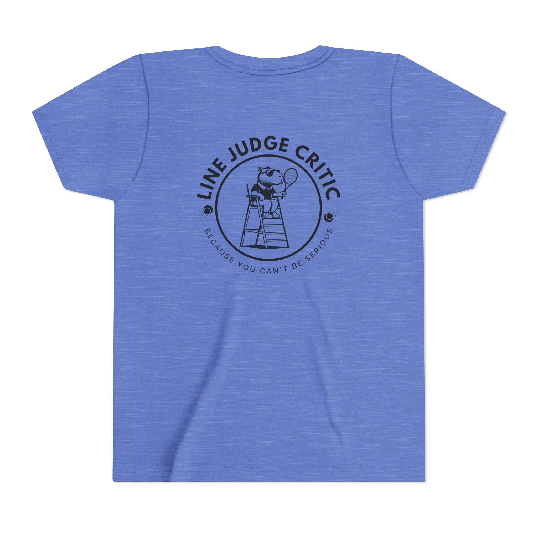 Kids Tennis Shirt – Funny Capybara Line Judge Tee – Double Sided Tee