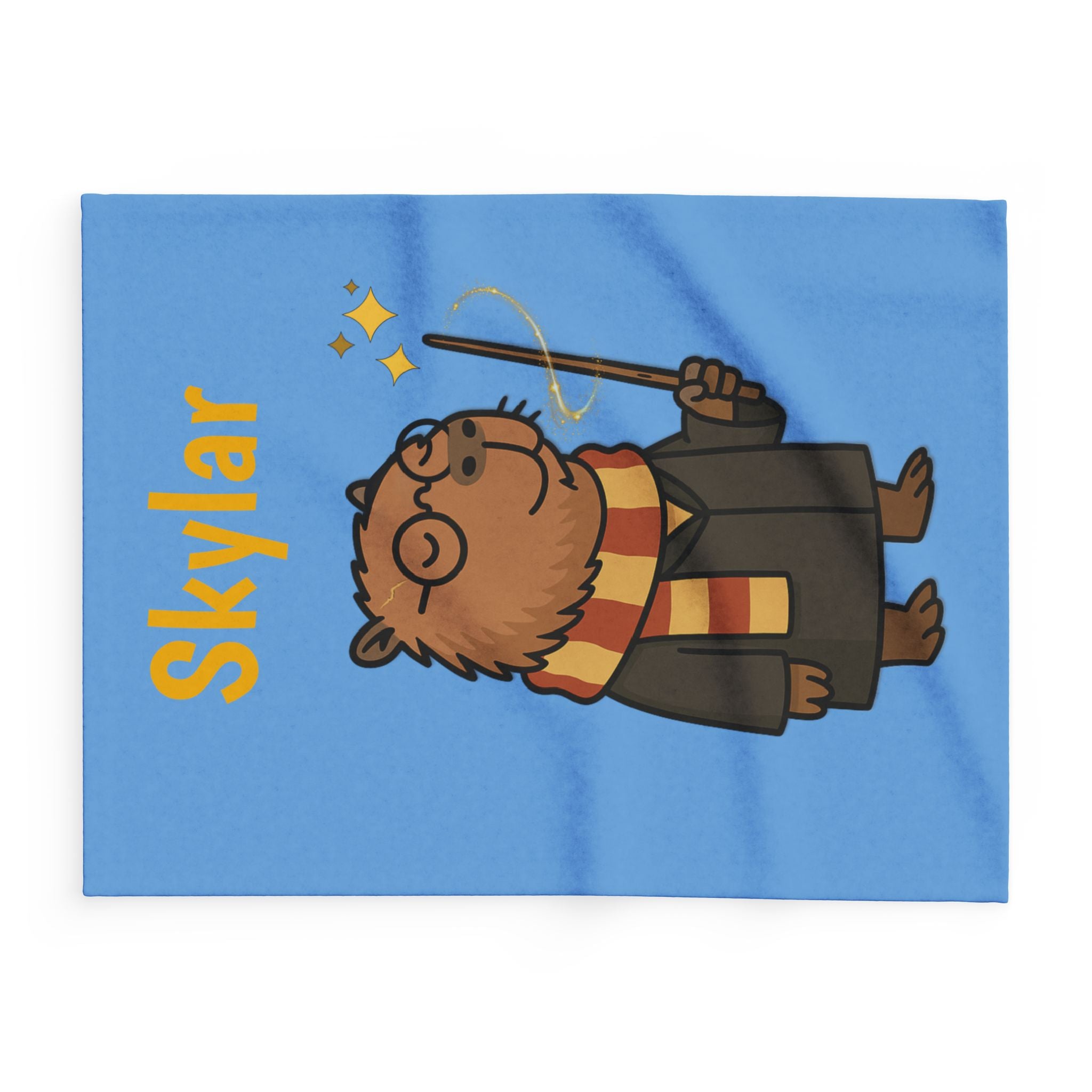 Hairy Potter Personalized Blanket | Custom Name Wizard Capybara Blanket