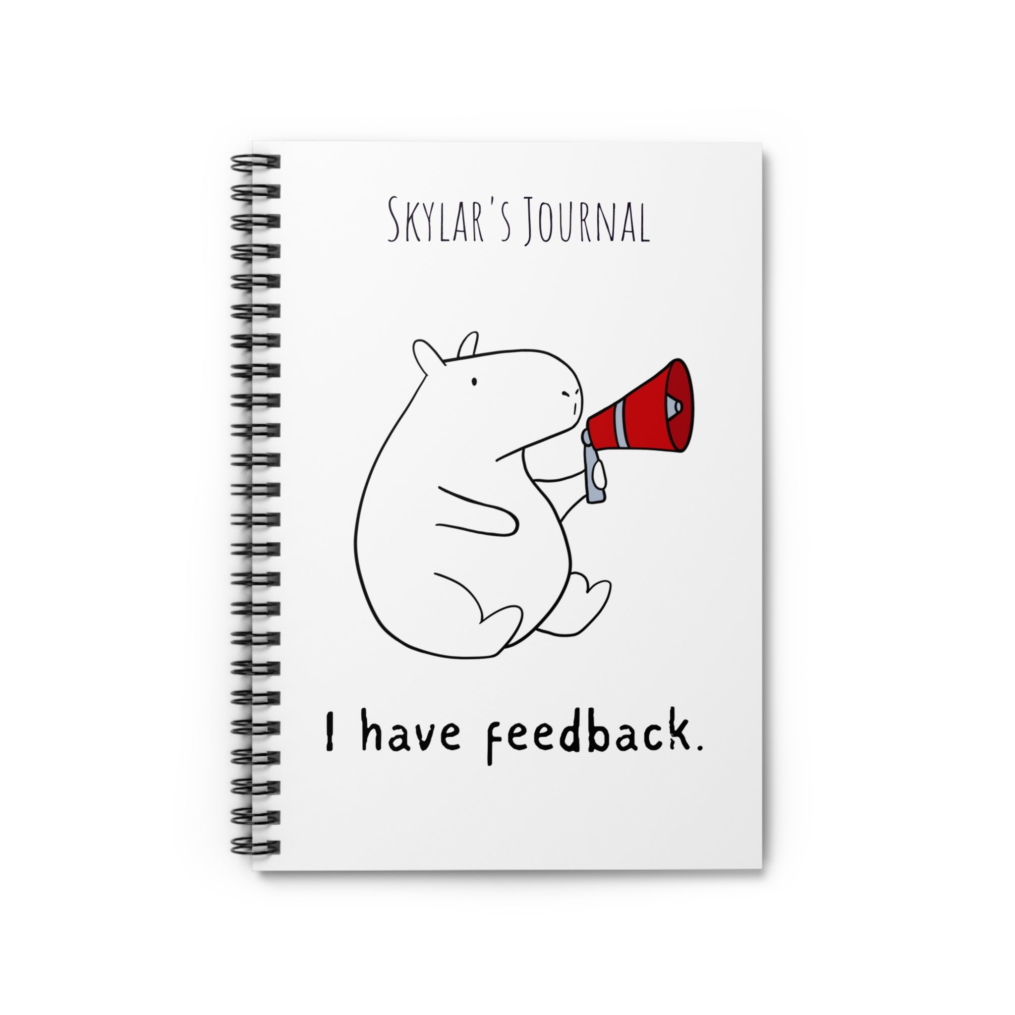 Personalized Capybara Notebook – Funny Custom Name Journal | I have feedback