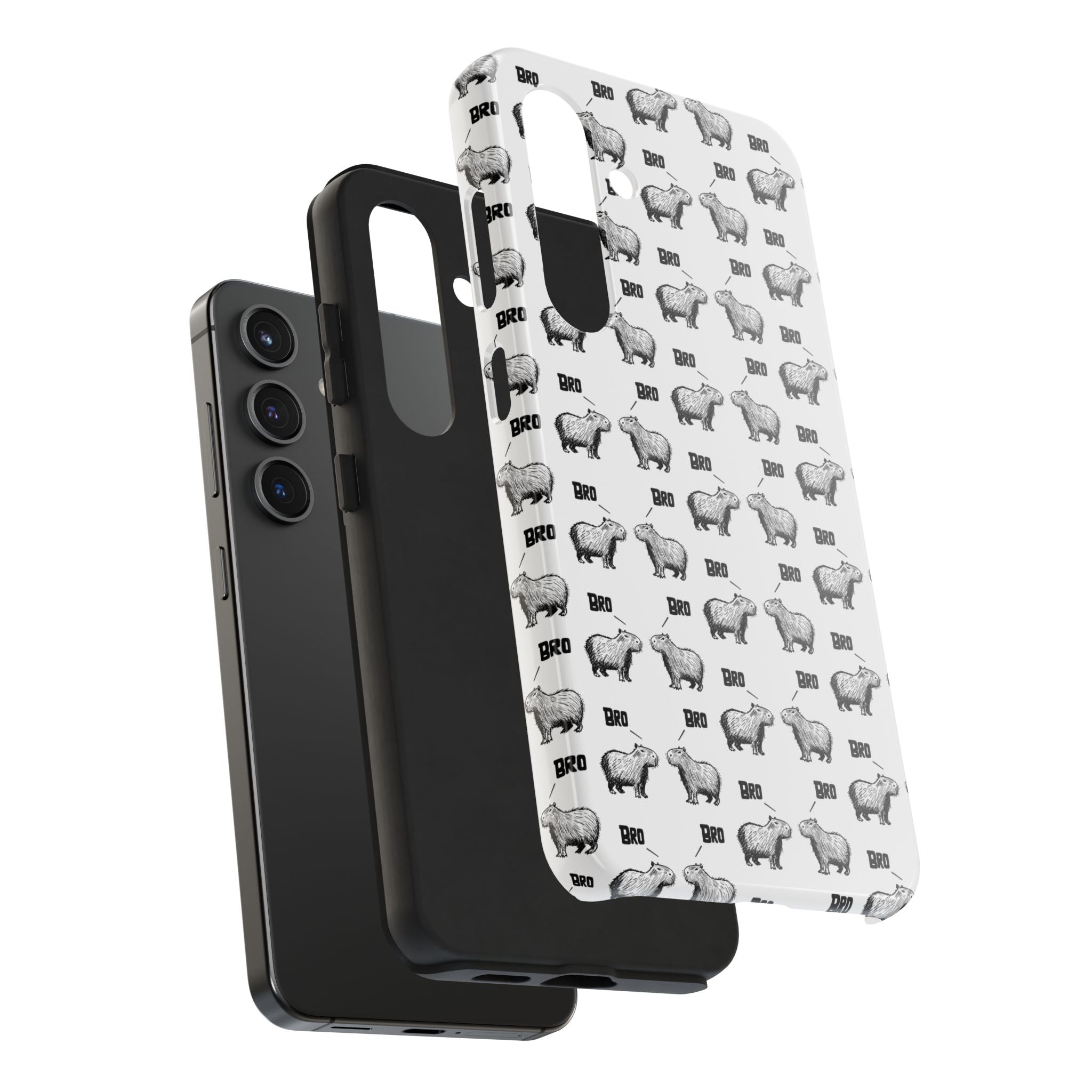 “Bro, Bro" Patterned Funny Capybara Phone Case