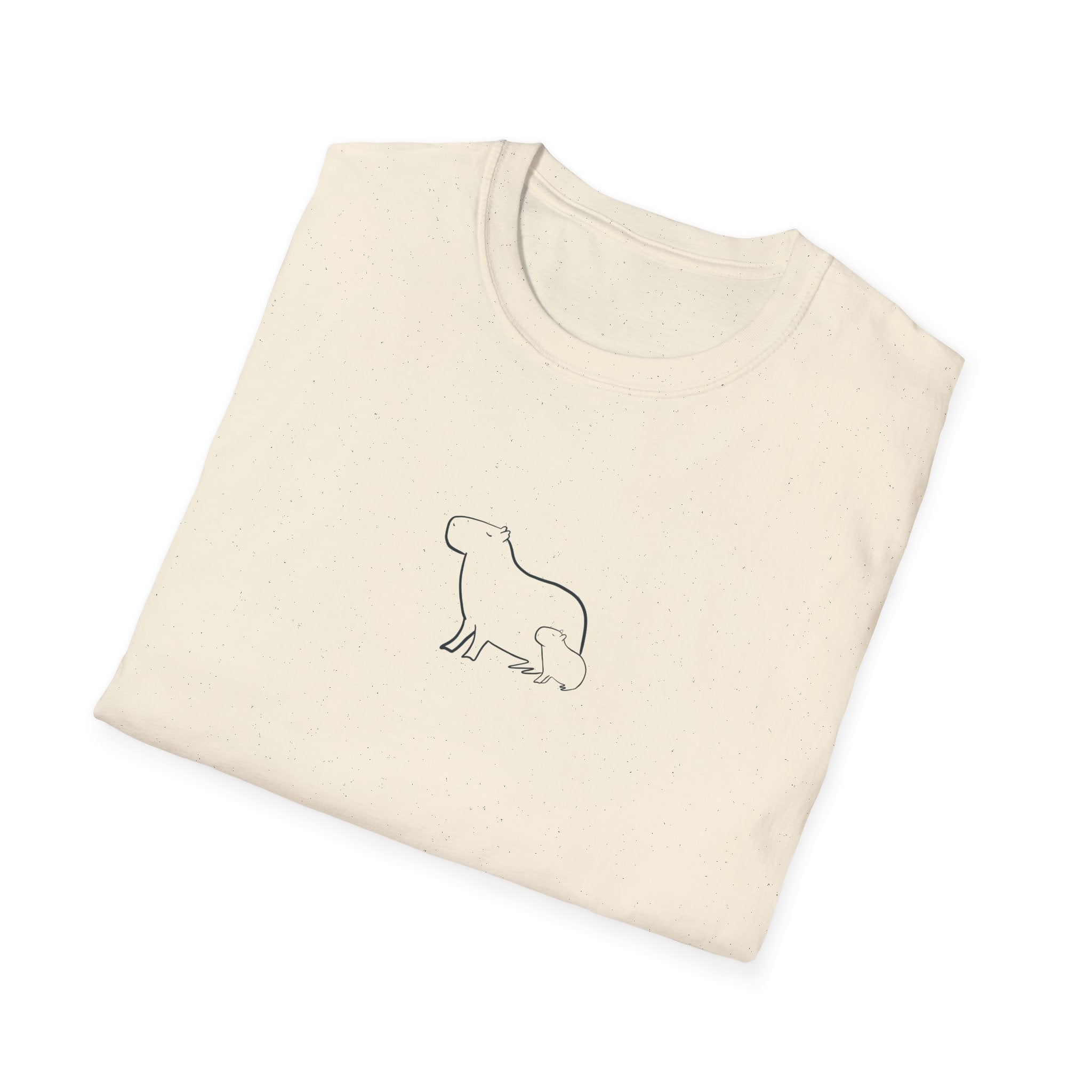 Minimalist Capybara Shirt – Mom & Baby Walk Tee