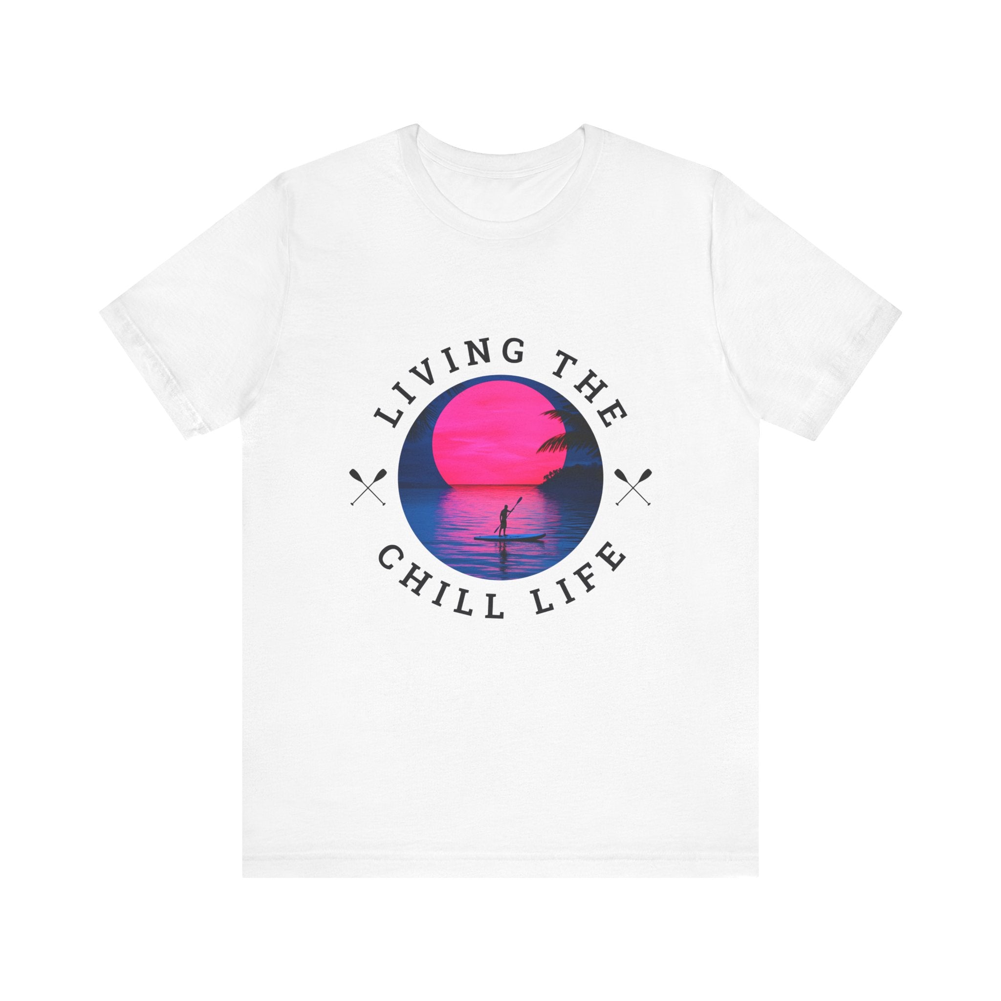 Living the Chill Life Paddleboard - Unisex Jersey Tee