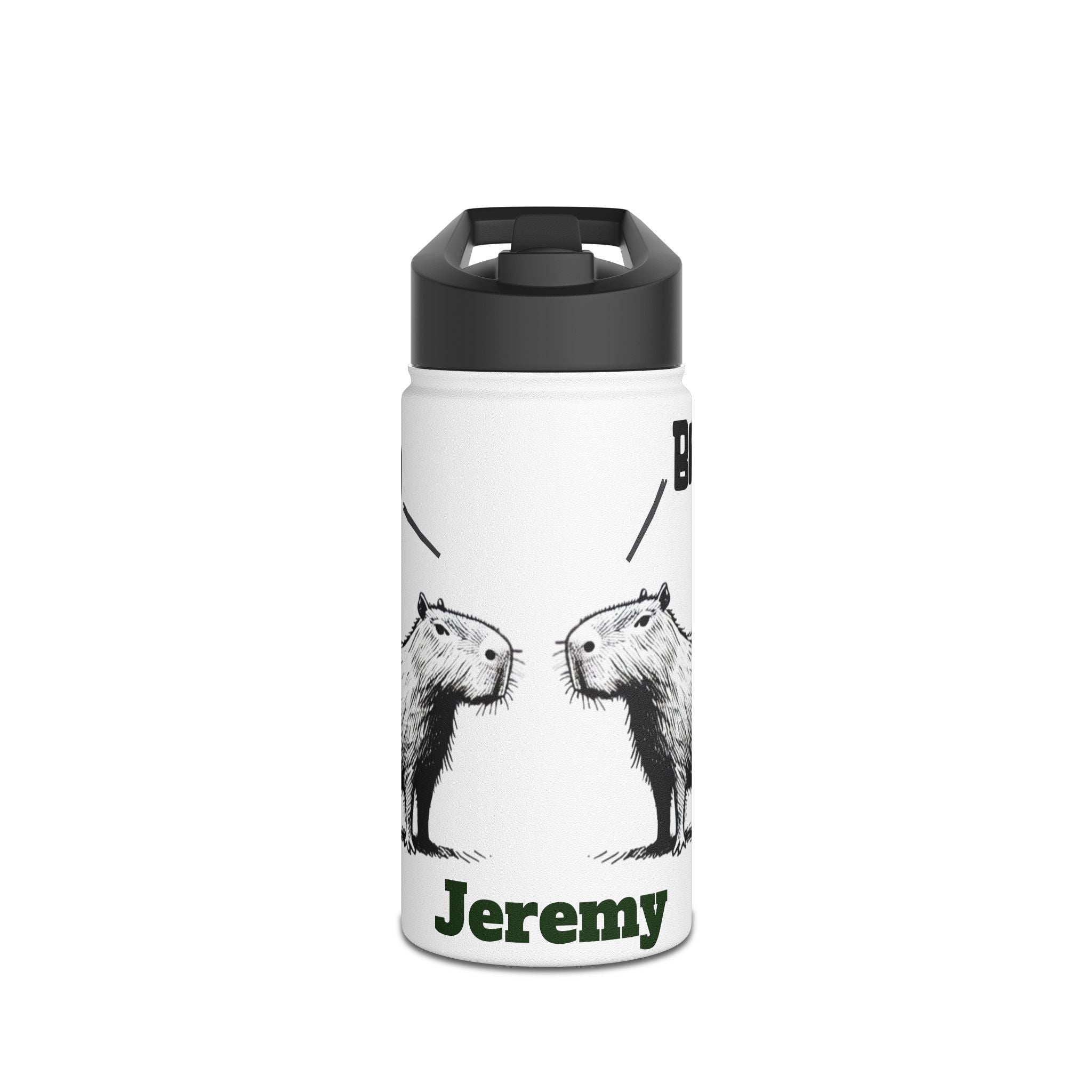 Bro Bro Personalized Water Bottle | Funny Gift for Boys & Teens | Capybara Bro Hydration Bottle