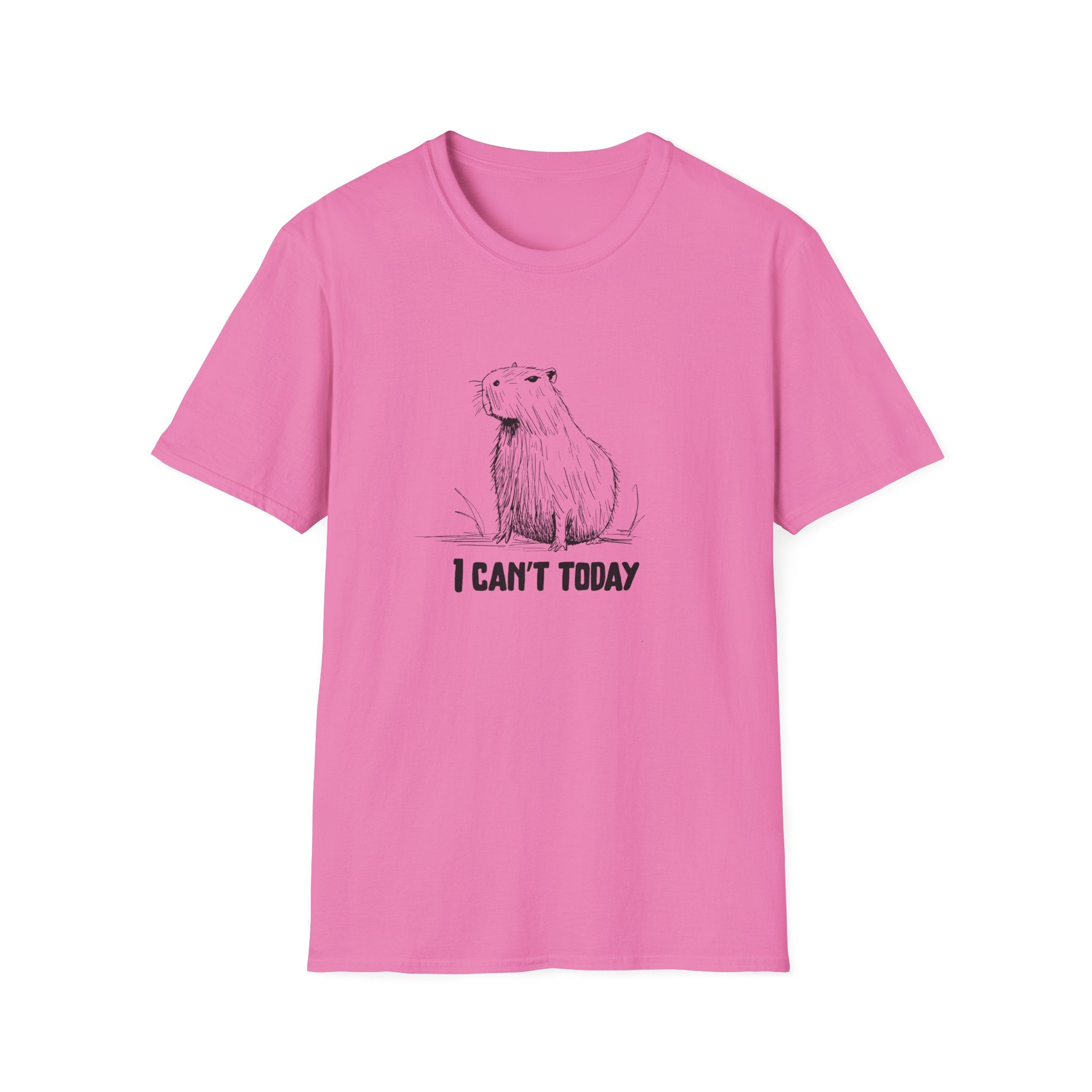 Funny Adult Tee - "I Can't Today" Capybara Softstyle Tee