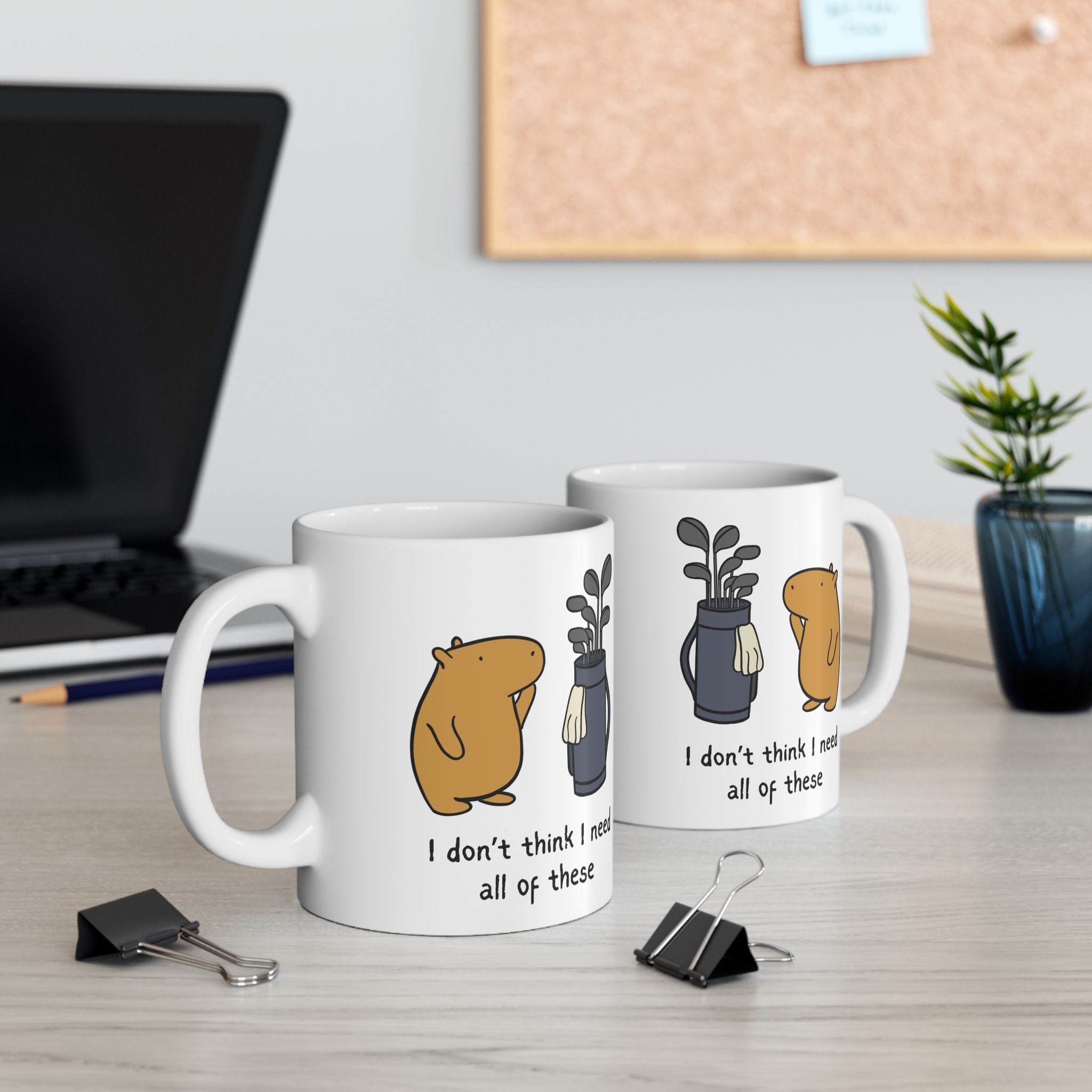 "I don't think I need all of these" Capybara Golf Lover Coffee Mug