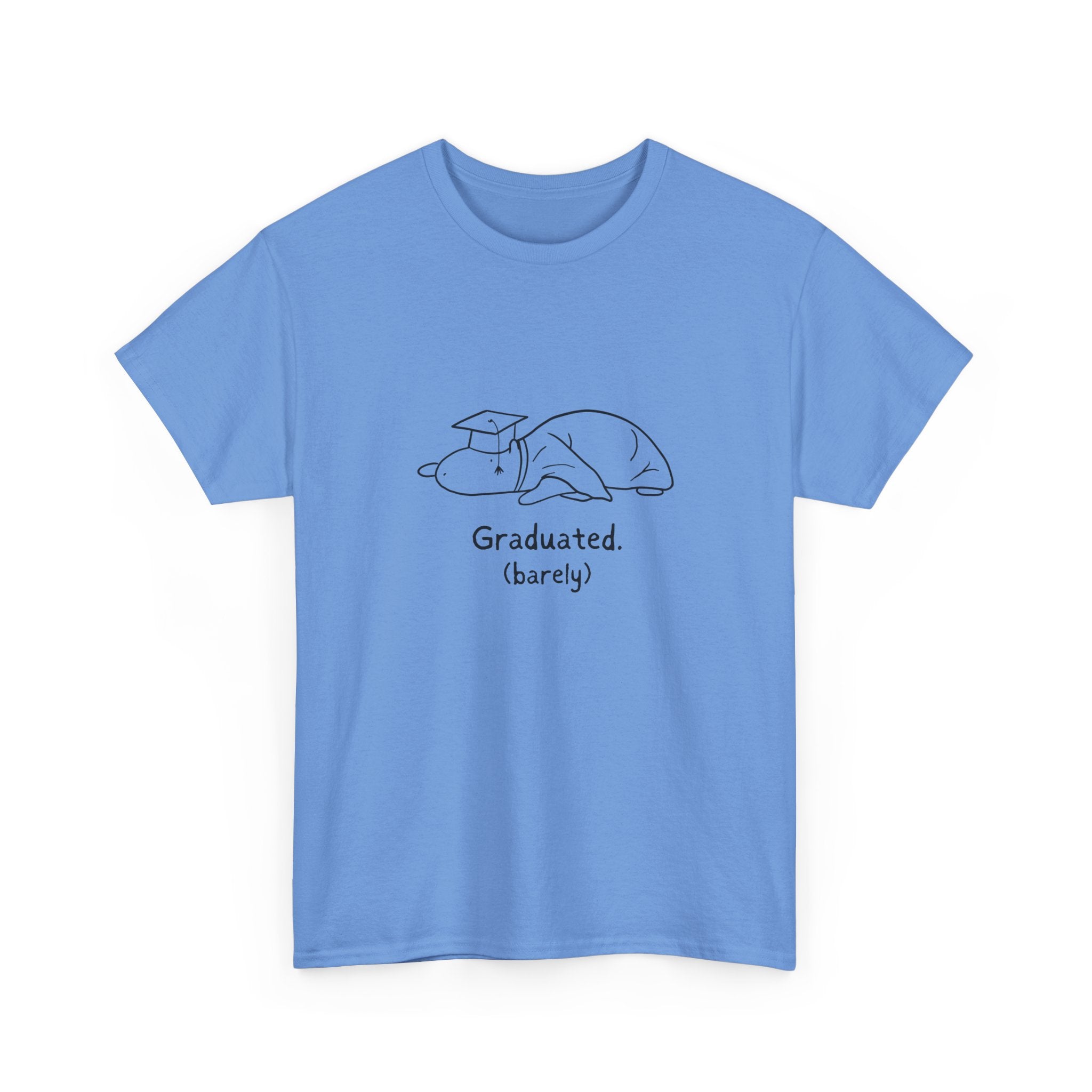 Funny Graduation Shirt – “Graduated (Barely)” Capybara Heavy Tee