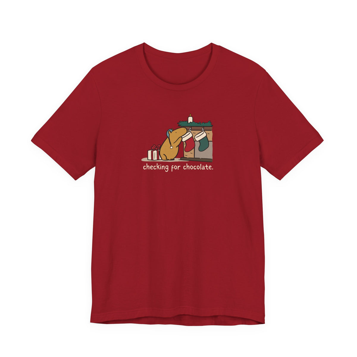 Checking for Chocolate Funny Christmas Capybara Softstyle Tee