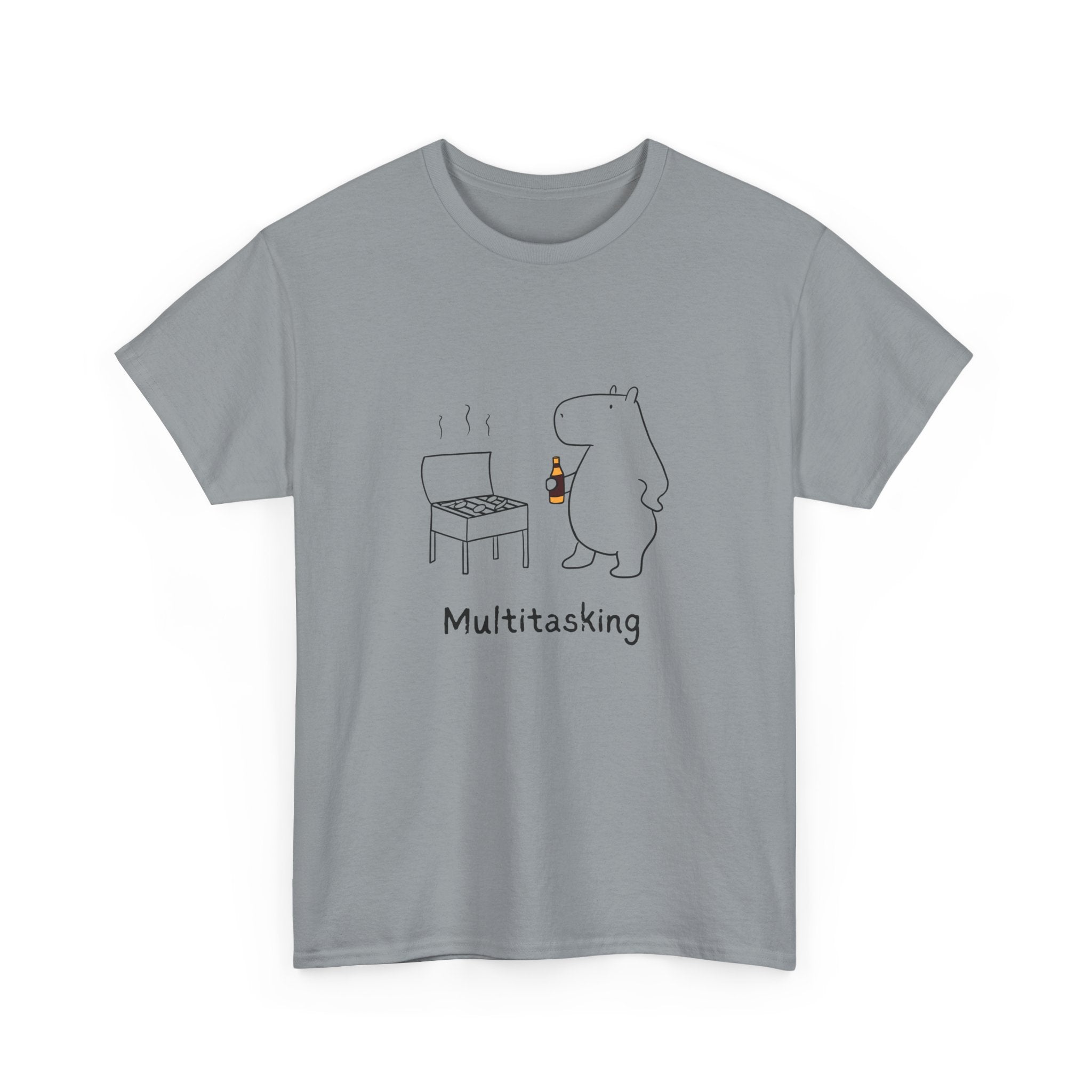 Multitasking BBQ – Funny Capybara Grilling Heavy Tee